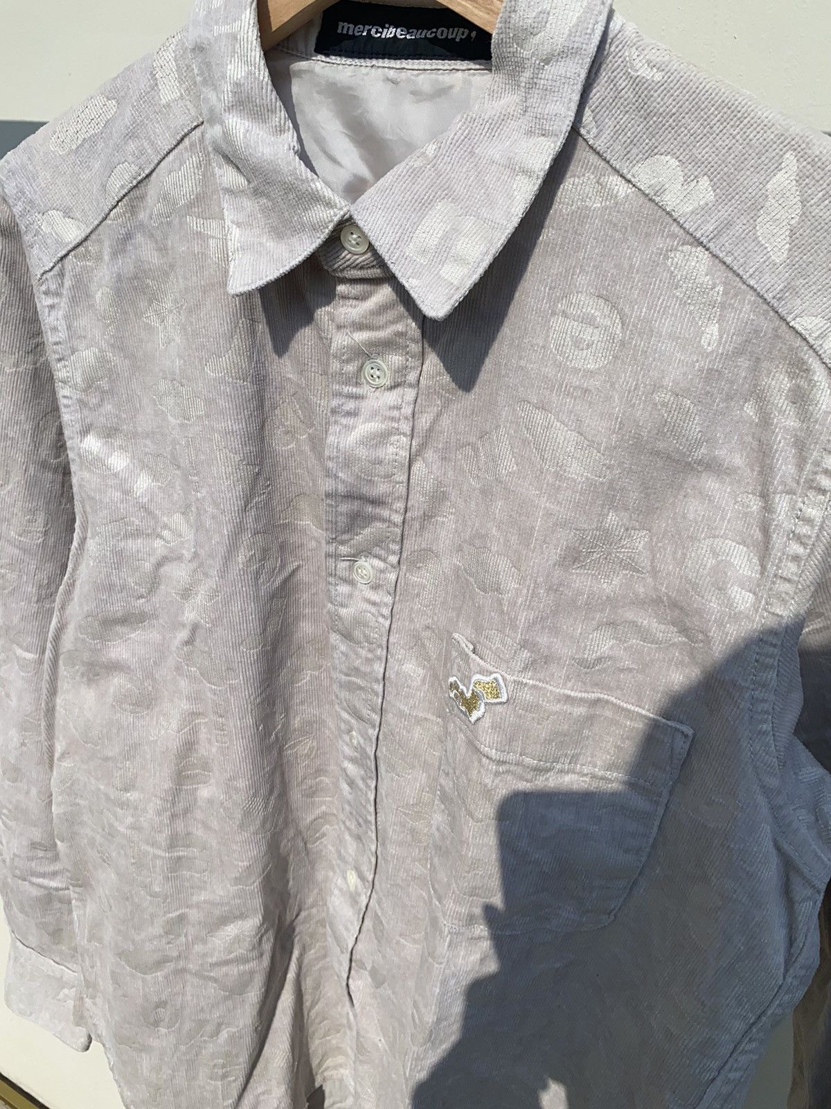 Issey Miyake 2000s Mercibeaucoup - Corduroy Embossed Shirt Size US S / EU 44-46 / 1 - 3 Thumbnail