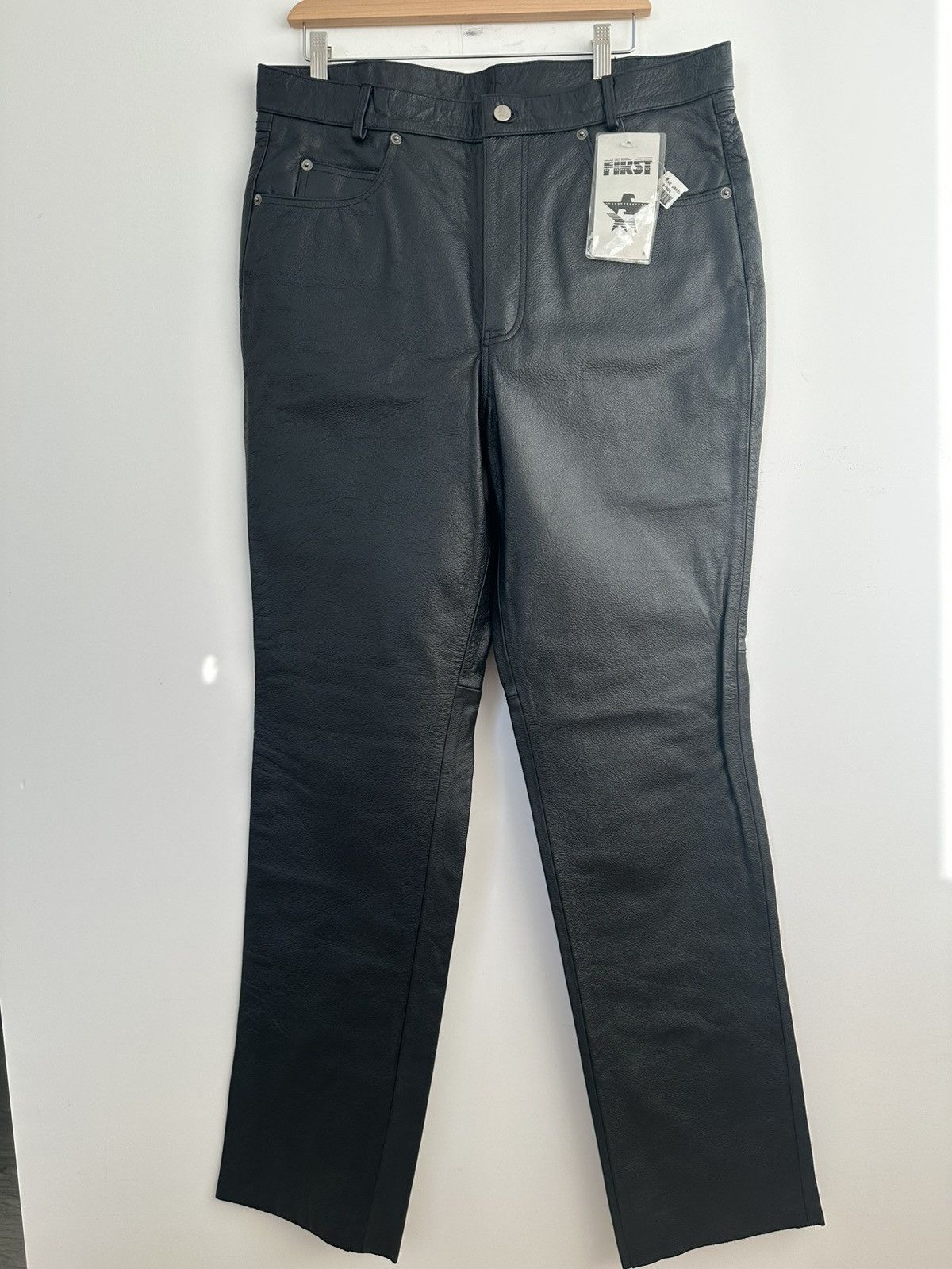 Other Black Leather Pants Moto Biker Rocker Deadstock NWT Size 38 Size US 38 / EU 54 - 2 Thumbnail