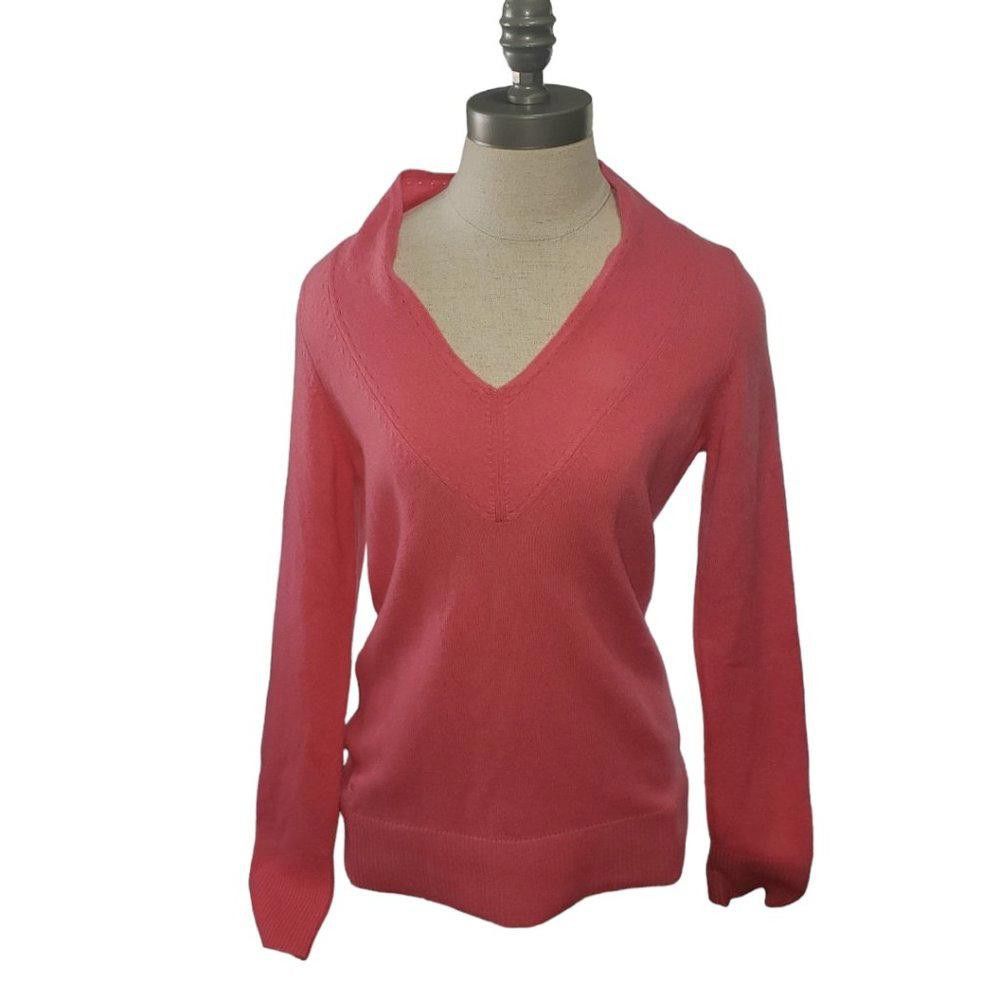 Designer CT778 Lilly Pulitzer Salmon Cashmere Long Sleeve Sweater L Size L / US 10 / IT 46 - 1 Thumbnail