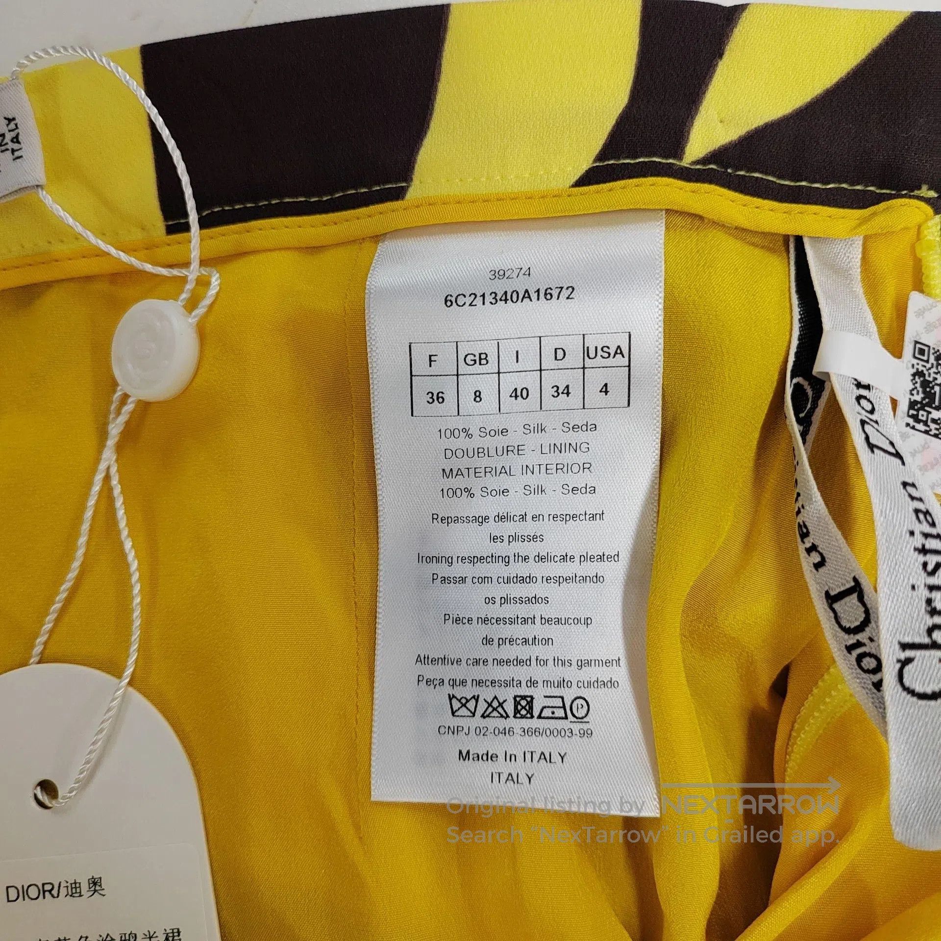 Dior Dior Yellow Graffiti Skirt| Size 35" - 5 Thumbnail