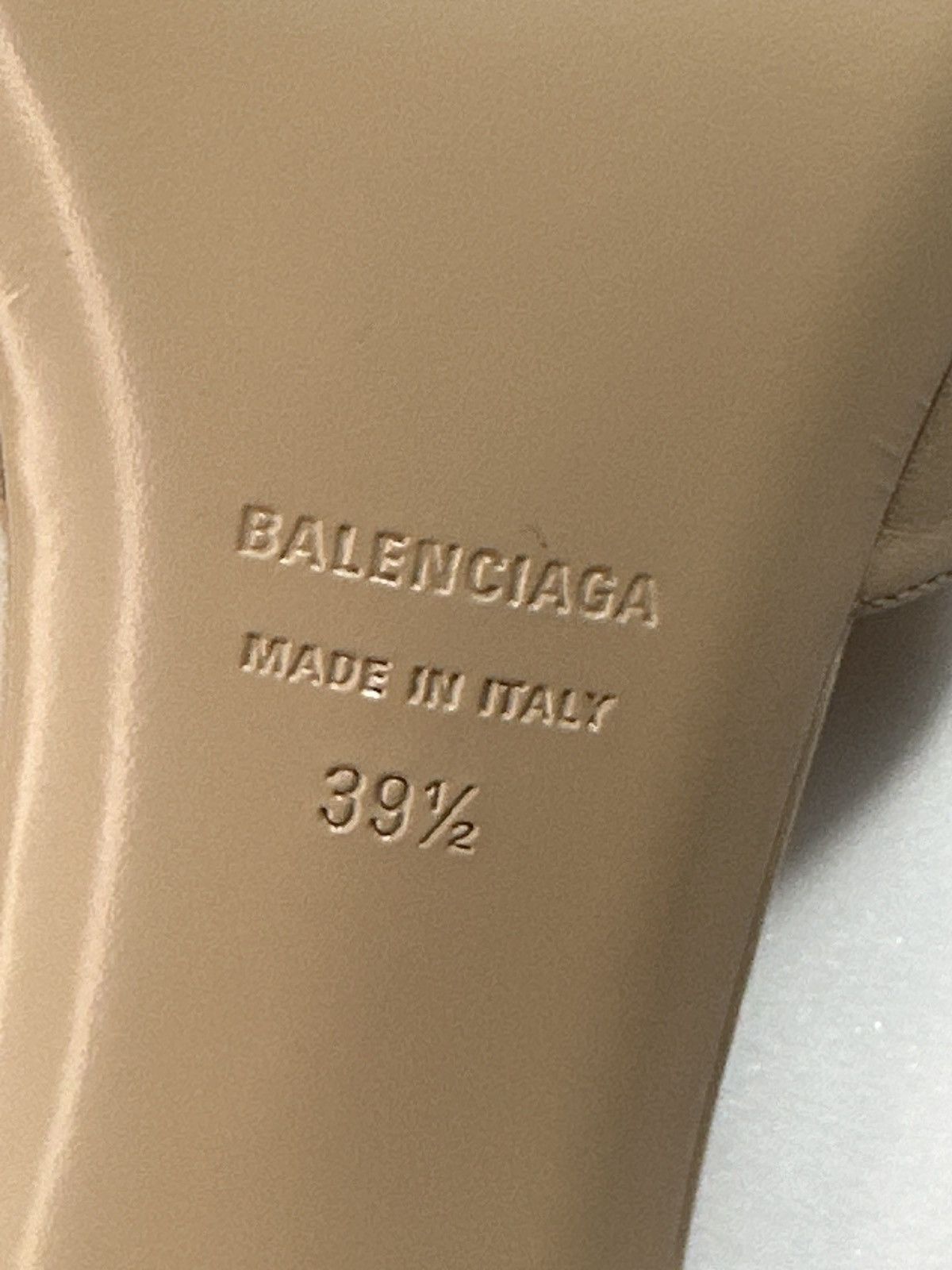 Balenciaga 💯- New Authentic Balenciaga Beige Groupie Leather Heels Size US 9 / IT 39 - 14 Thumbnail