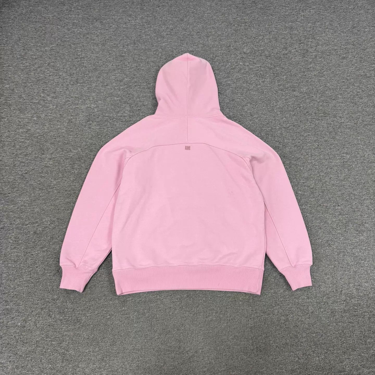 AMI Ami Pink Heart Embroidered Drawstring Hoodie L 99new Size L / US 10 / IT 46 - 2 Thumbnail