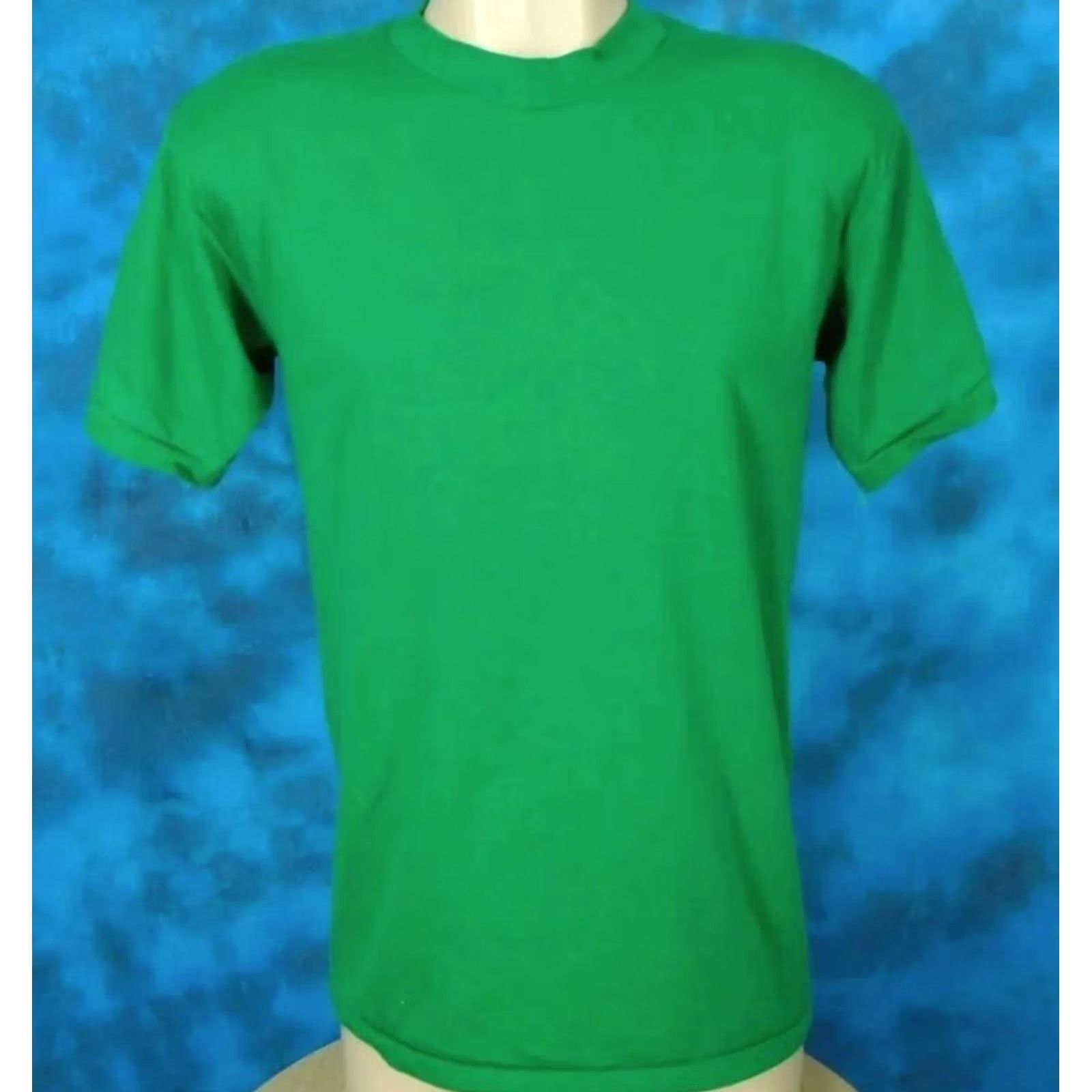 Vintage VINTAGE Sportswear T-Shirt Mens Medium Green 80s 90s Cotton Polyester NOS Short Sleeve Crew Neck Size US M / EU 48-50 / 2 - 3 Thumbnail