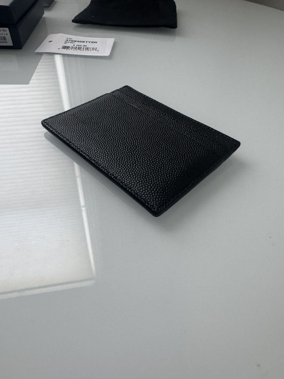 Saint Laurent Paris Leather Saint Laurent Black Caviar Calfskin Card Case YSL Size ONE SIZE - 17 Thumbnail
