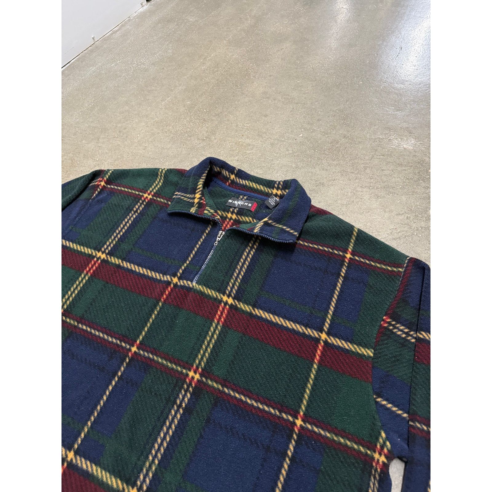Vintage Vintage Y2K Winners Flannel Qtr Zip Pullover Sweater Size US XL / EU 56 / 4 - 2 Thumbnail