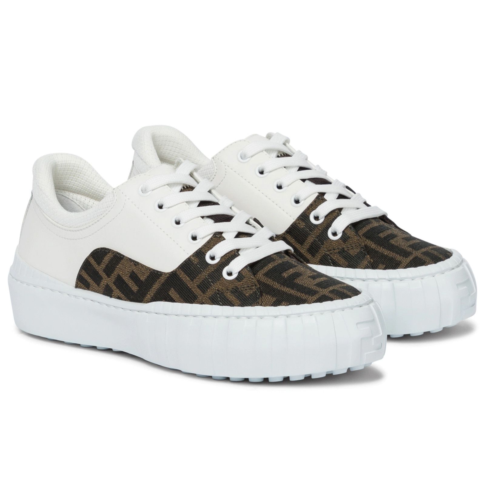 Fendi Fendi Force Brown FF Platform Low Top Trainer Sneaker 38 Size US 8 / IT 38 - 2 Thumbnail