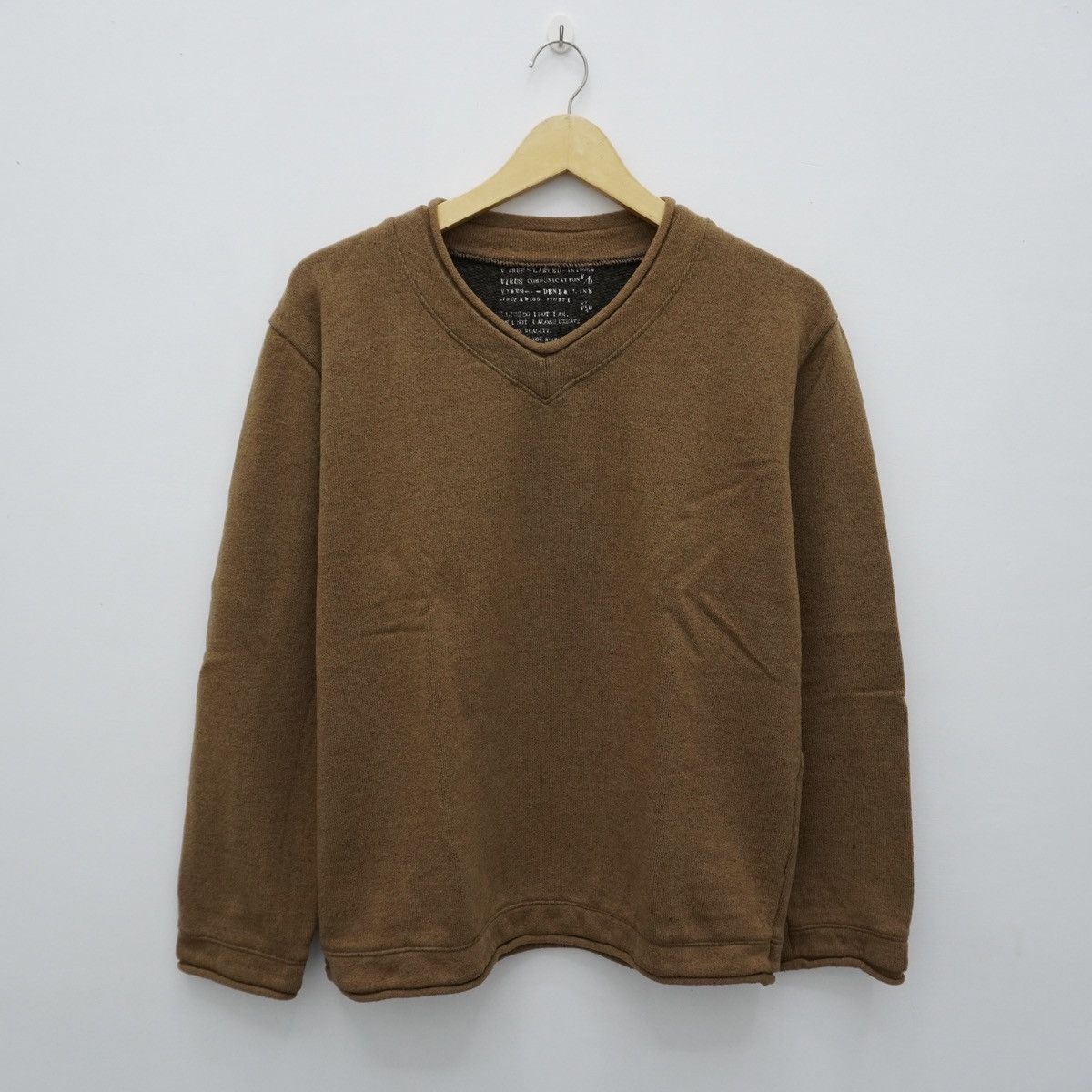 Japanese Brand Vtg Virus Denim Line Japan Brown Longsleeve Knit LGB style Size US M / EU 48-50 / 2 - 1 Thumbnail