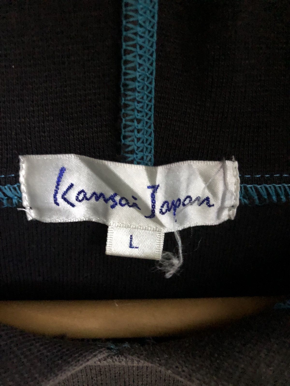 Kansai Yamamoto Vintage 90s Kansai Yamamoto Spellout Cut & Sew Hoodie Size US L / EU 52-54 / 3 - 8 Thumbnail
