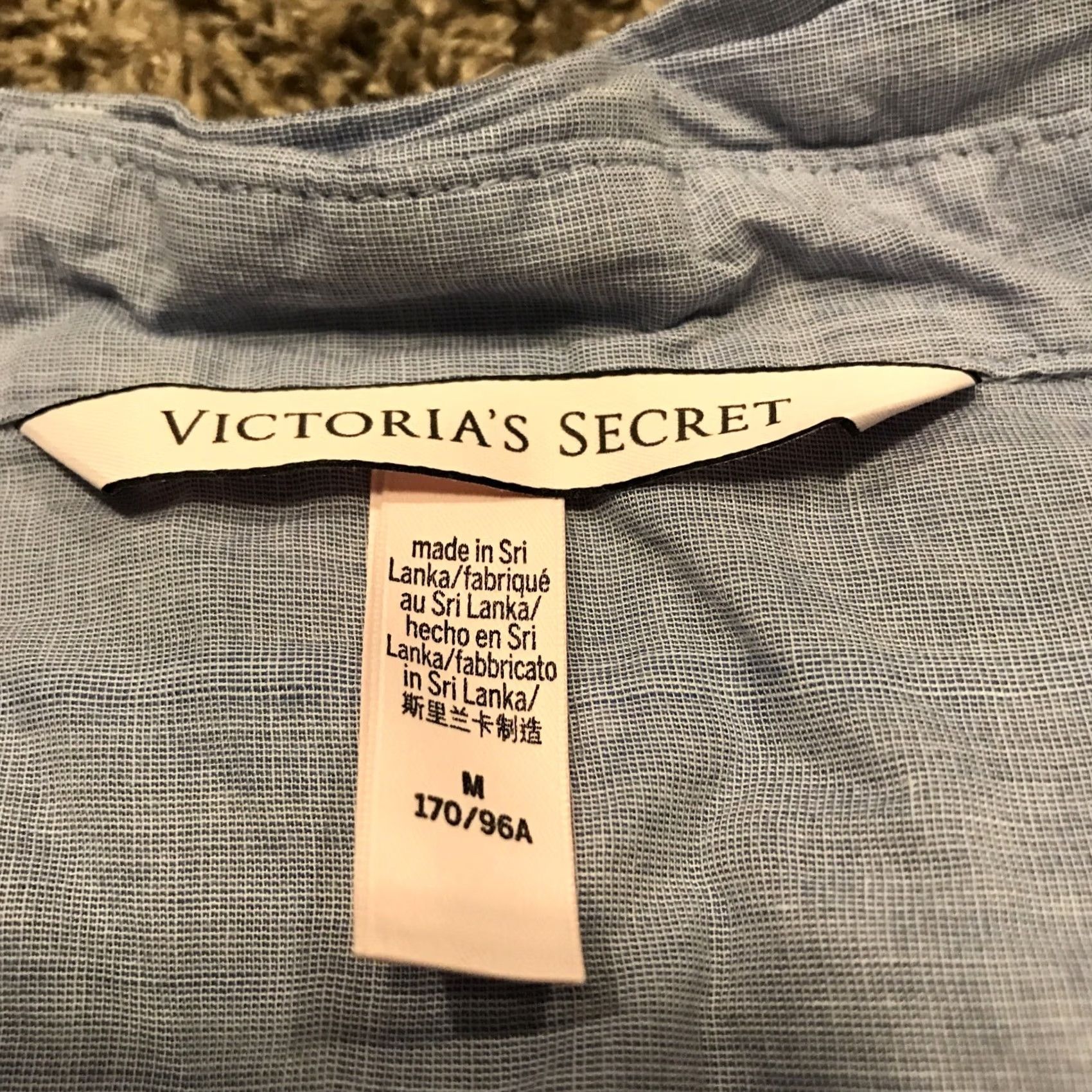 Victoria's Secret Victoria's Secret Womens M Cotton Button Up Sleepwear Shirt Blue Long Sleeve Knit Sleepshirt Button Up Sleepwear VINTAGE No Size M / US 6-8 / IT 42-44 - 2 Thumbnail