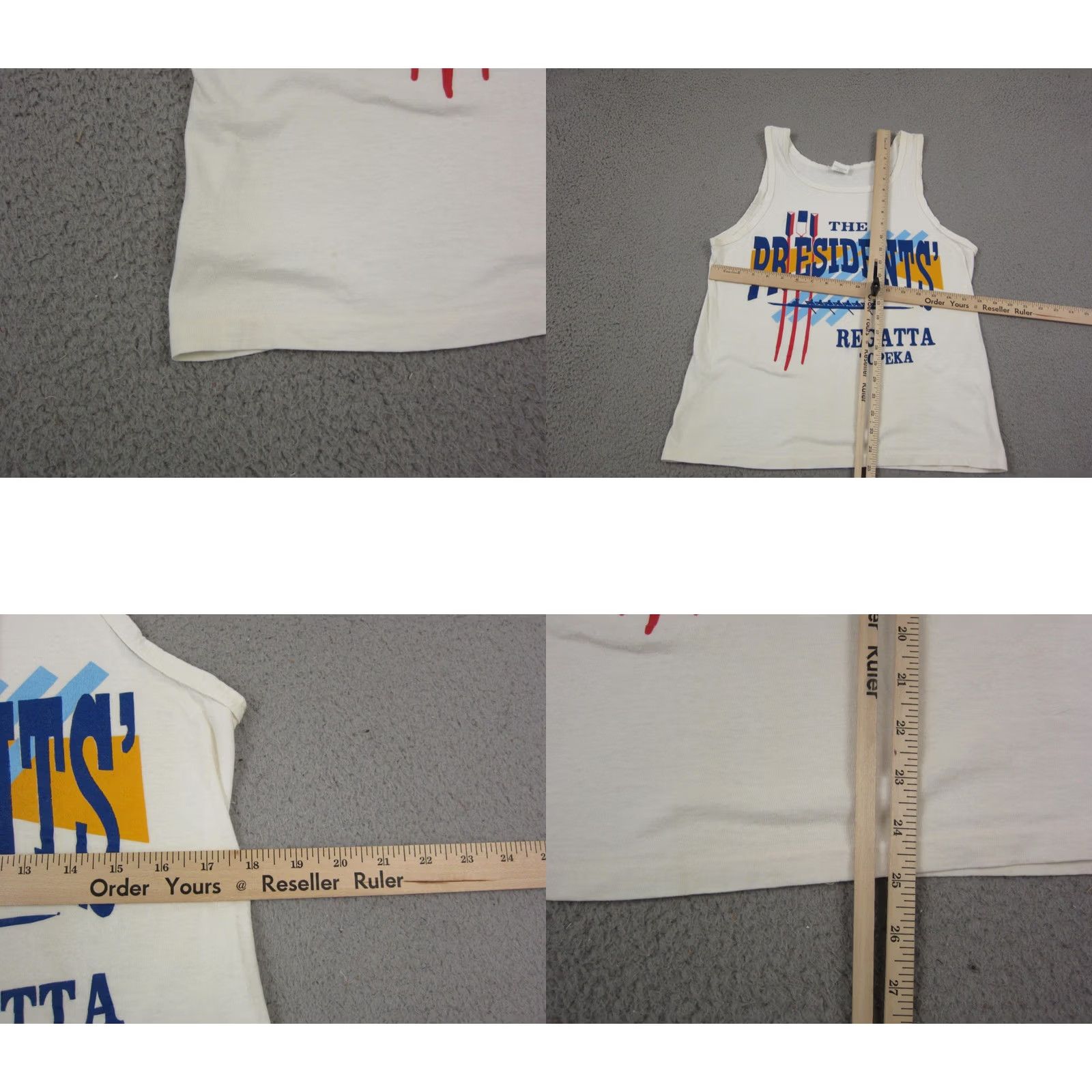 Vintage VINTAGE Center Cut Tank Top Shirt Mens Medium White Presidents Regatta Topeka Row Size US M / EU 48-50 / 2 - 8 Thumbnail