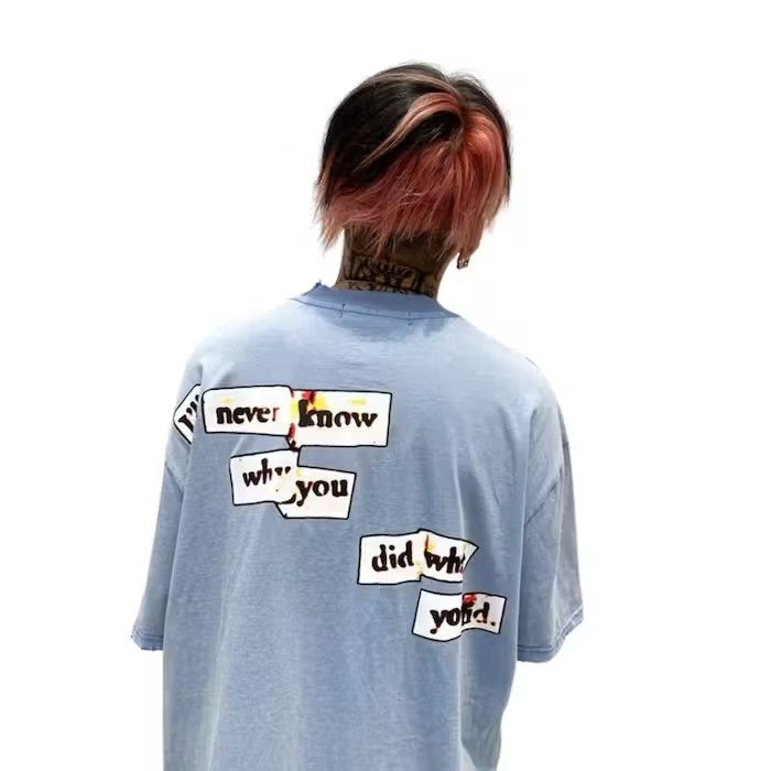 Japanese Brand Oversized Alien Blue Graphic T Shirt Size US L / EU 52-54 / 3 - 4 Thumbnail