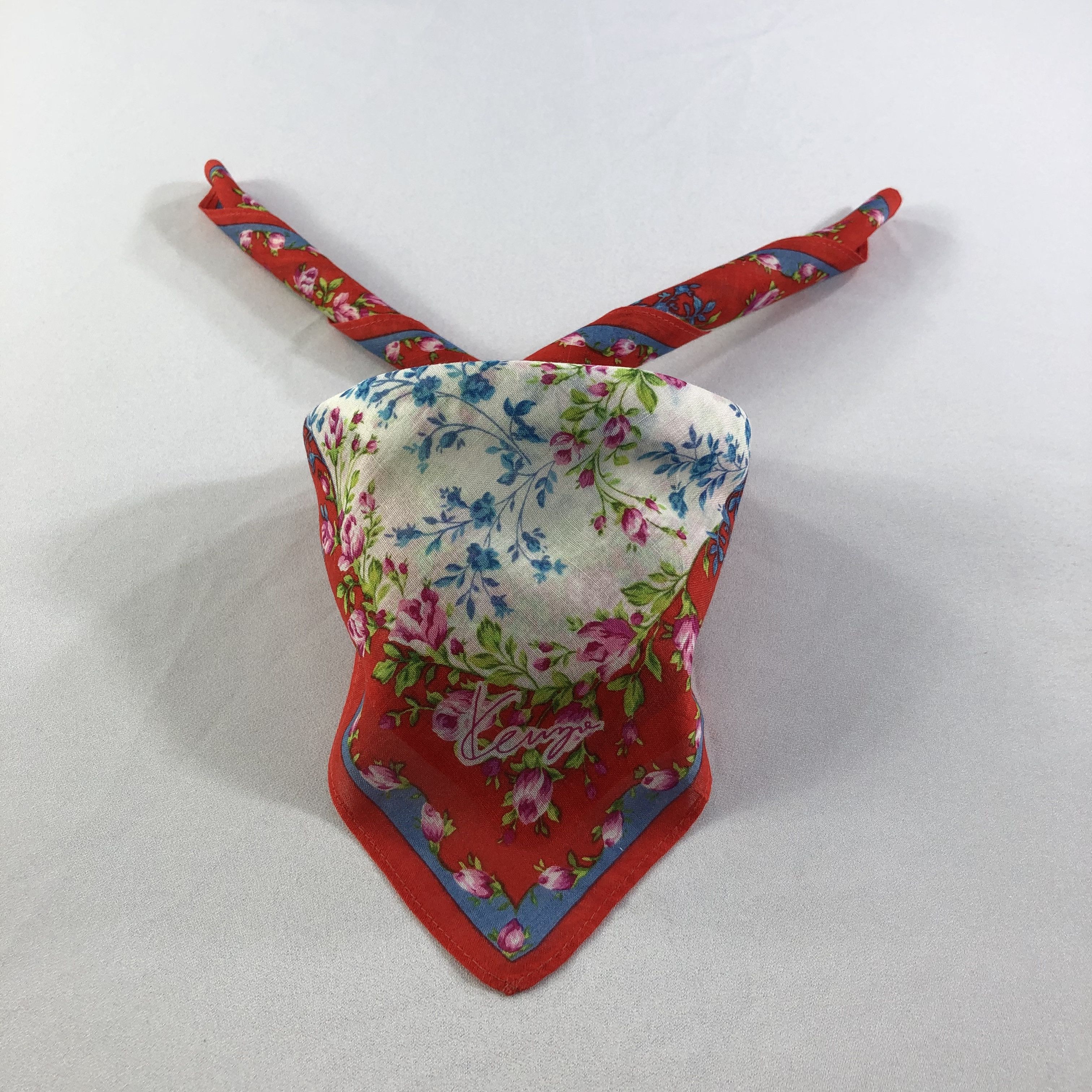 Japanese Brand × Kenzo × Vintage Kenzo Floral Handkerchief Neckerchief Bandana H2055 Size ONE SIZE - 1 Thumbnail