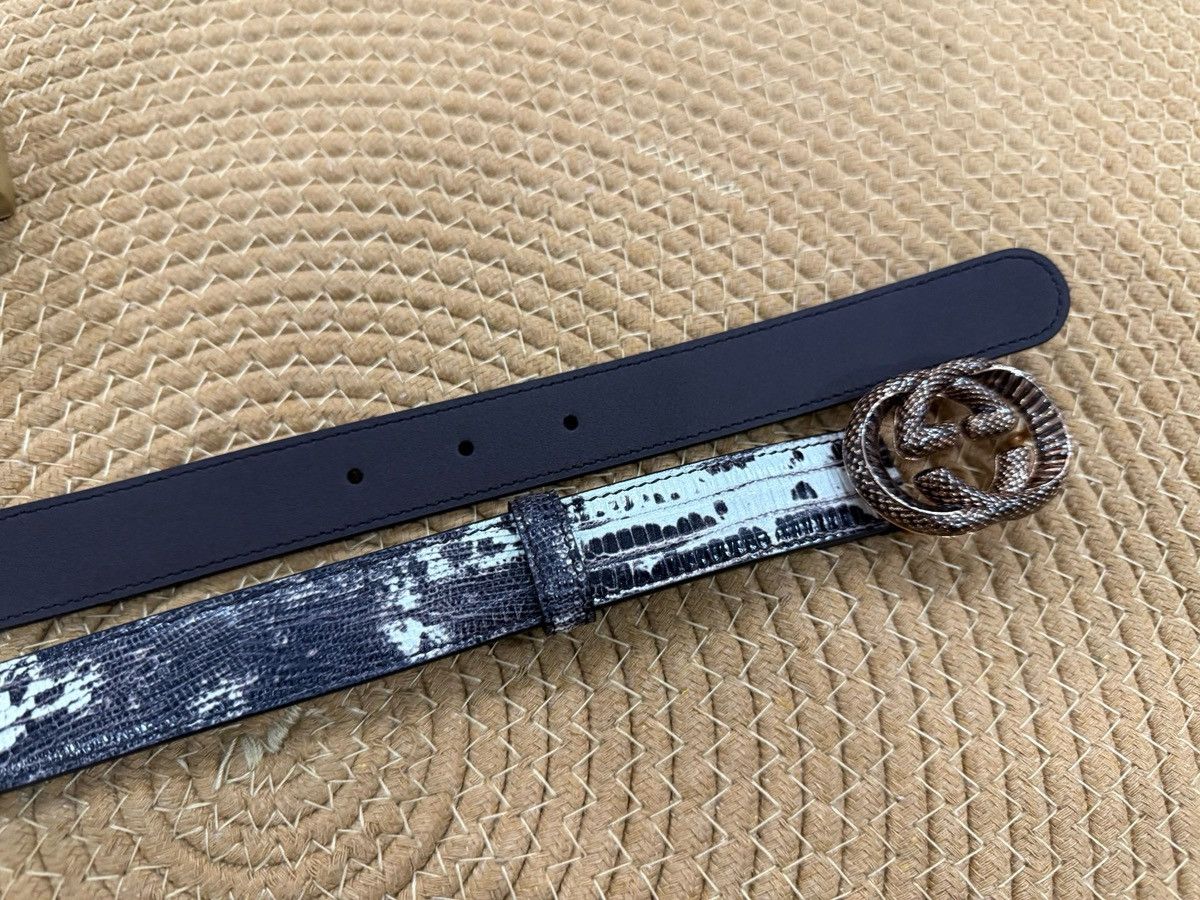 Gucci Skinny Embossed Leather Belt 85 Size ONE SIZE - 6 Thumbnail