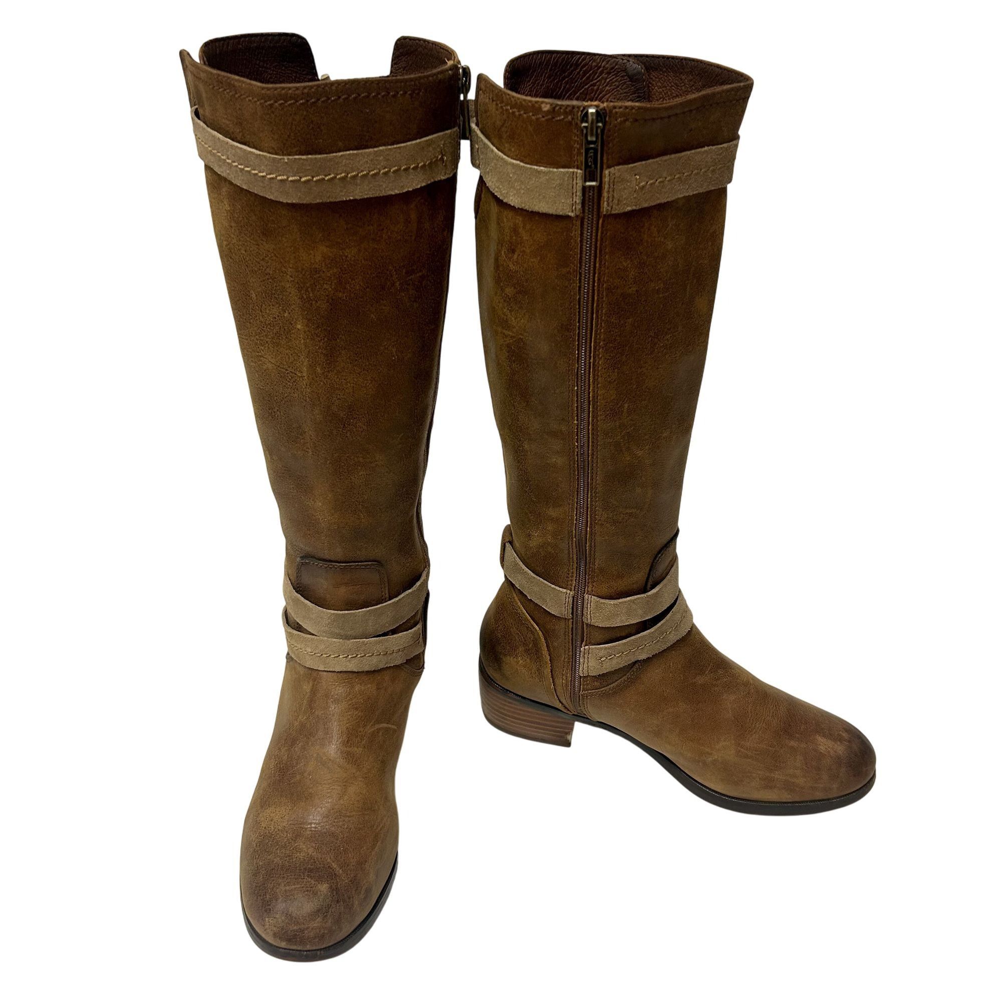 Ugg Ugg Australia Leather Tall Full Zip DARCIE Riding Boots Size US 9.5 / IT 39.5 - 11 Thumbnail