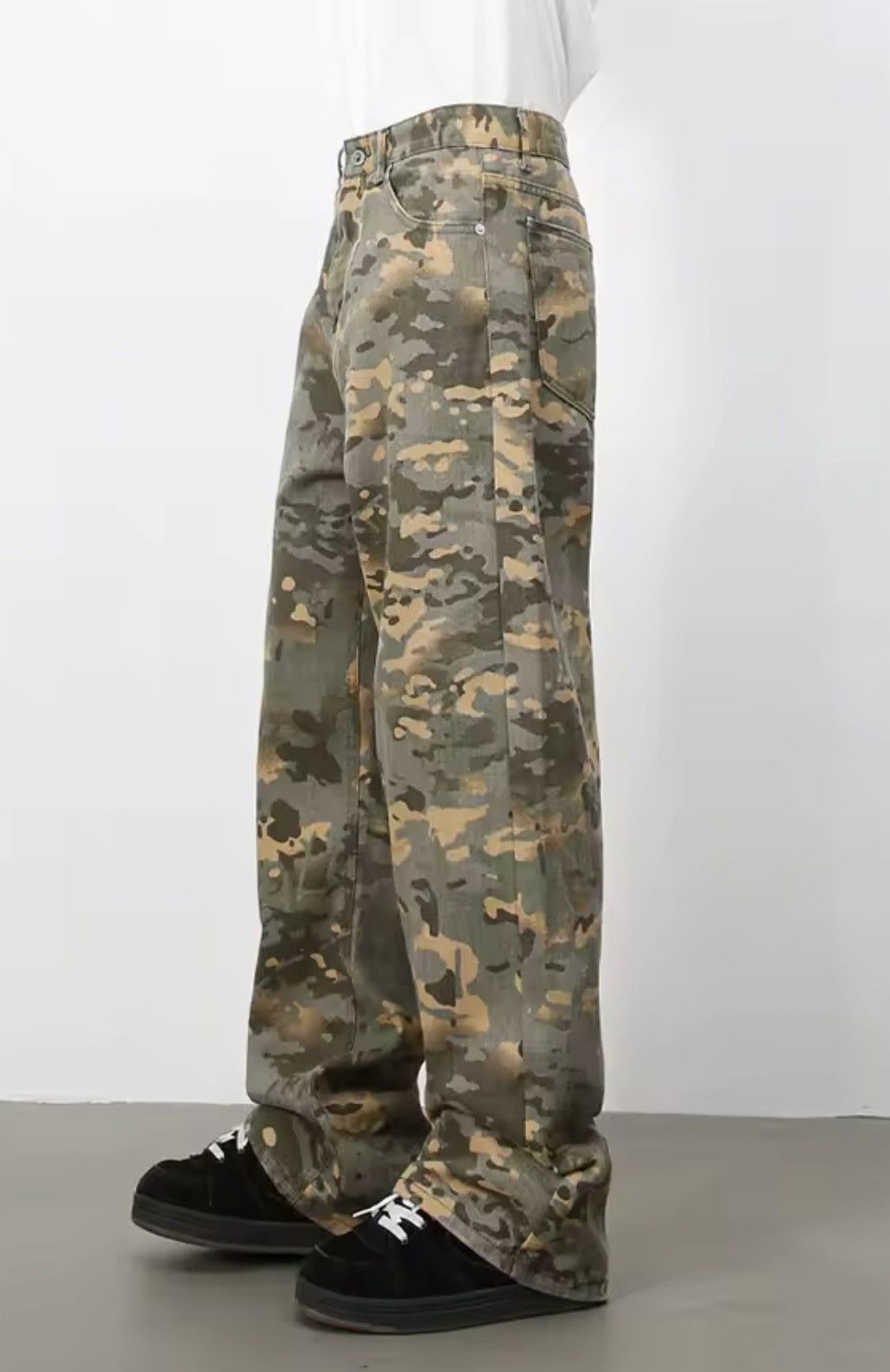Japanese Brand Camo Denim Pants - Wide Leg Tactical Streetwear Trousers Size US 33 - 2 Thumbnail