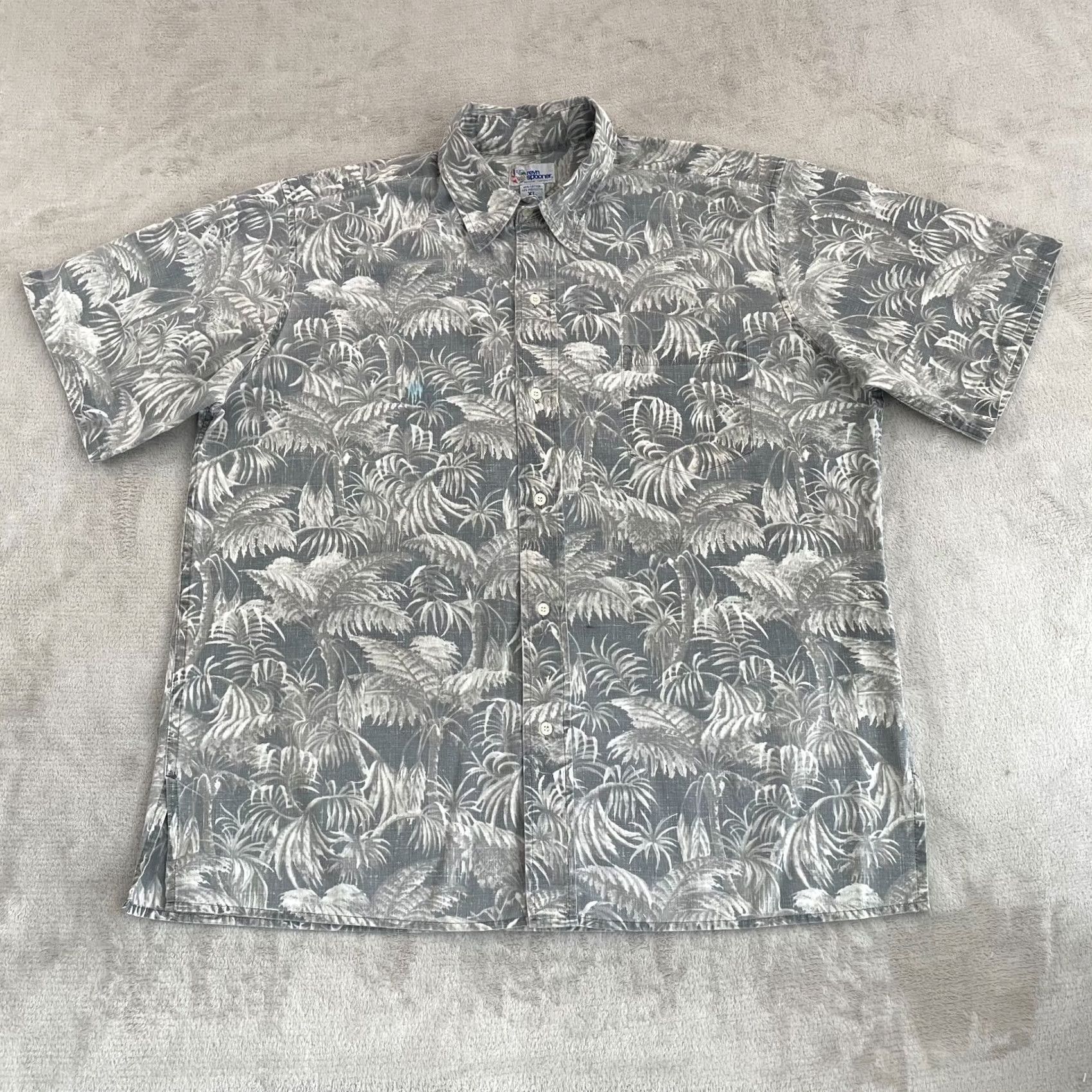 Reyn Spooner VINTAGE Reyn Spooner Shirt Men XL Grey Floral AOP Made in USA Short Sleeve Aloha Size US XL / EU 56 / 4 - 4 Thumbnail
