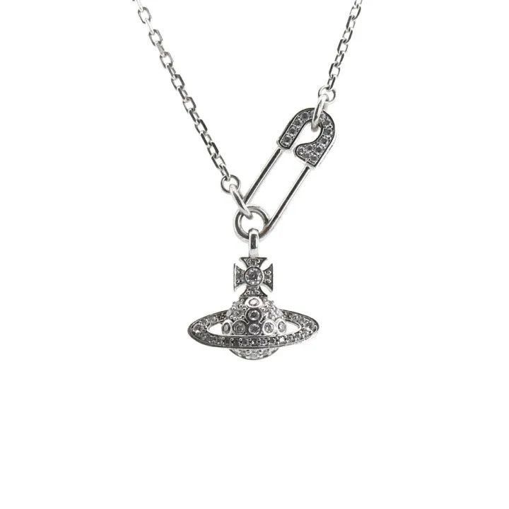 Vivienne Westwood Vivienne Westwood Lucrece Crystal Safety Pin Necklace Size ONE SIZE - 8 Thumbnail