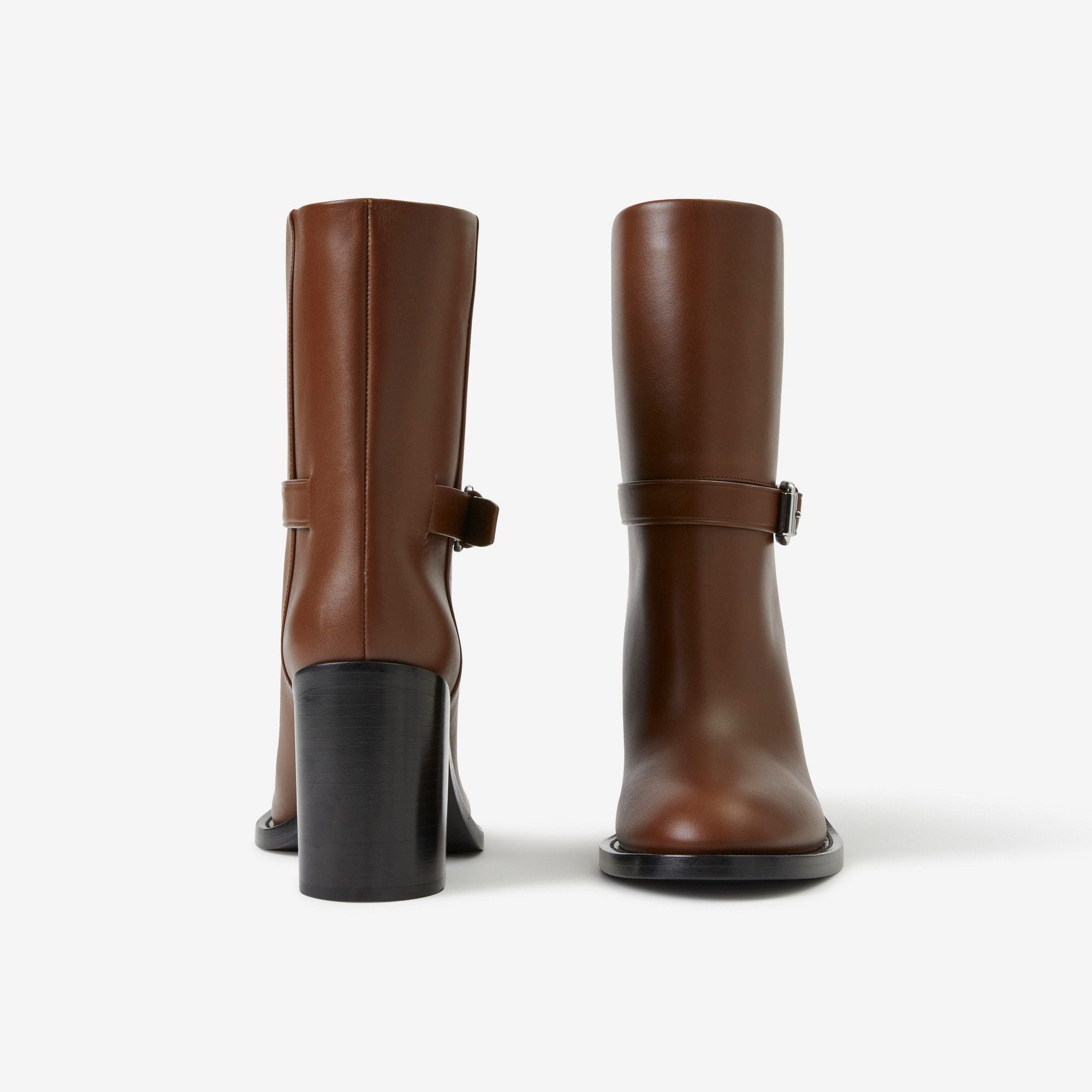 Burberry o1w1db10125 Leather Ankle Boots in Brown Size US 10.5 / IT 40.5 - 4 Thumbnail