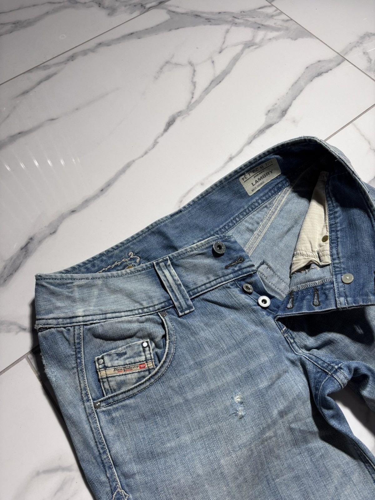 Diesel Y2K Diesel Jeans Vintage Light Blue Distressed 00’s Japanese Size 29" - 7 Thumbnail