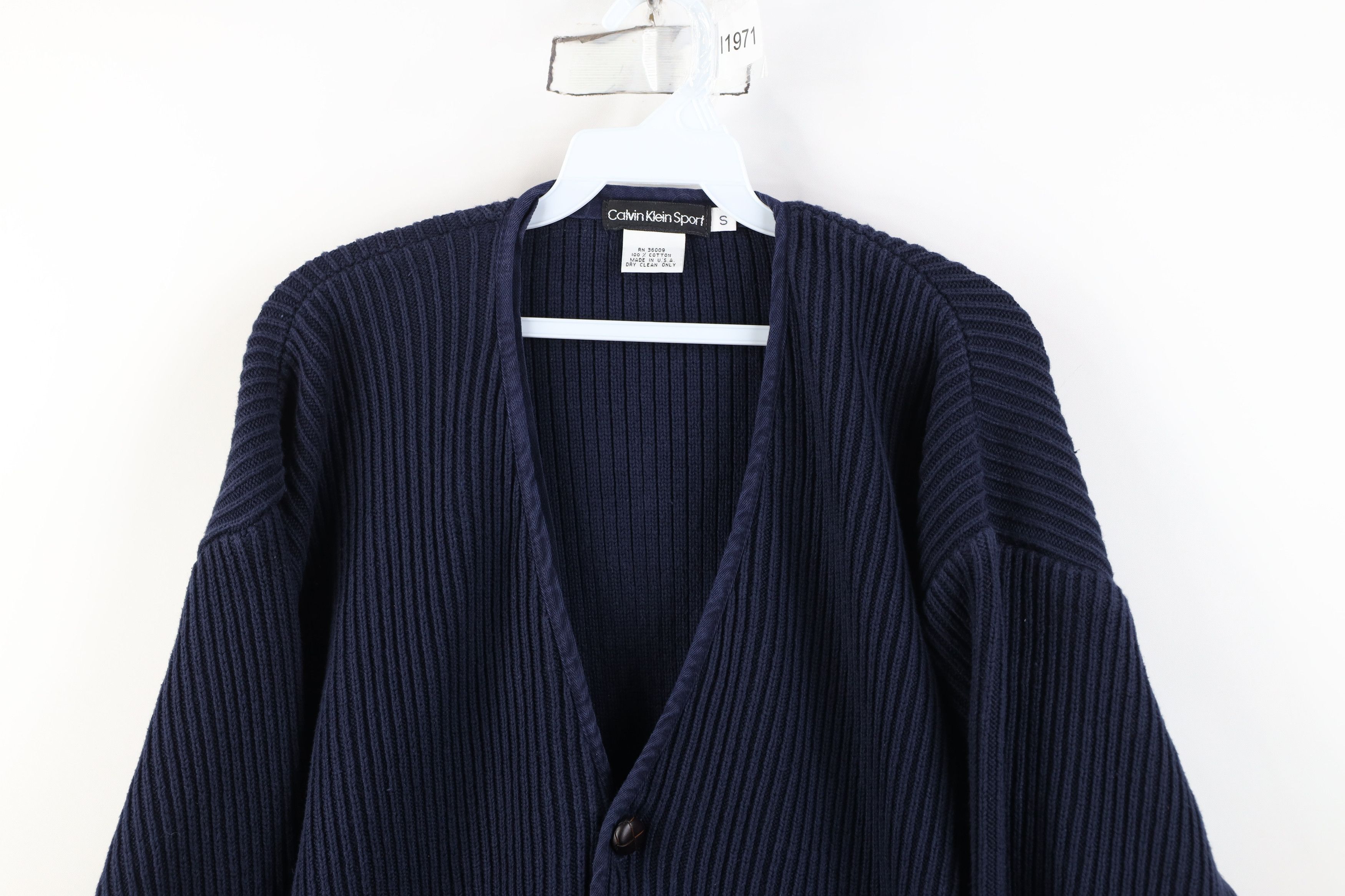 Calvin Klein Vintage 90s Calvin Klein Ribbed Knit Cardigan Sweater USA Size US S / EU 44-46 / 1 - 2 Thumbnail