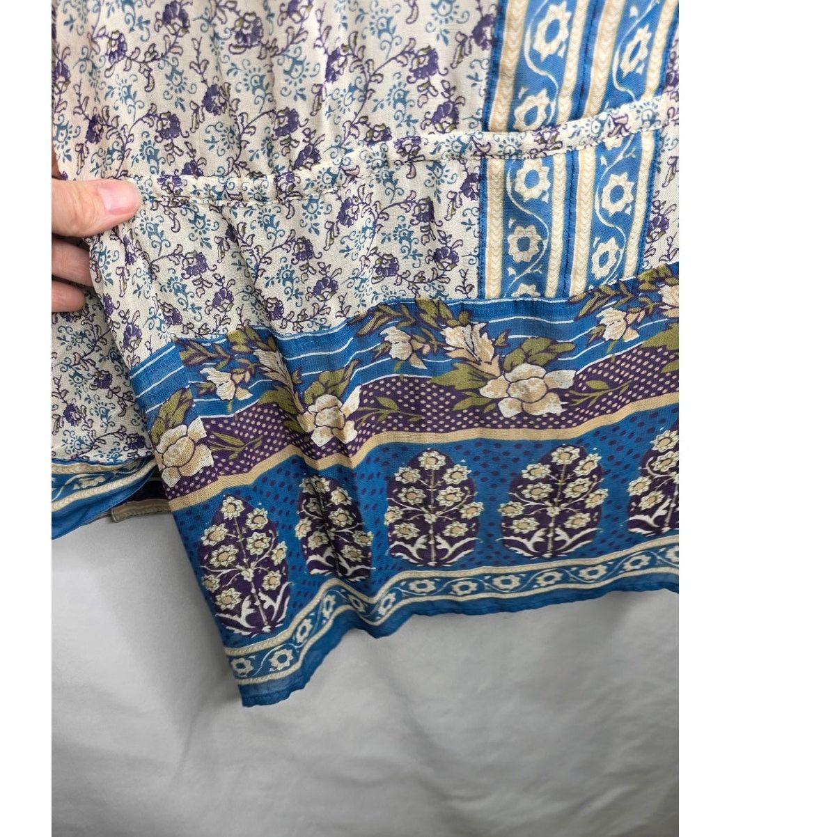 Lucky Brand Lucky Brand Boho Floral Sheer Long Sleeve Blouse Tunic Size XL / US 12-14 / IT 48-50 - 8 Thumbnail