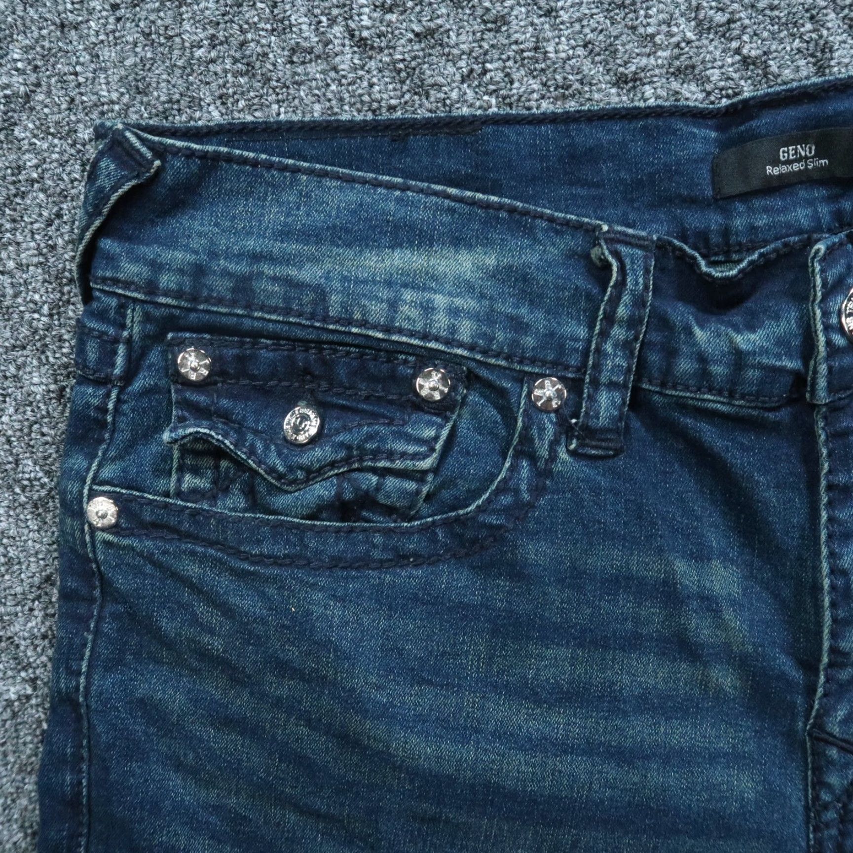 True Religion True Religion Jeans Mens 33x33 Blue Geno Flap Big T Relaxed Slim 5 Pocket NWT Shirt? Size US 33 - 3 Thumbnail