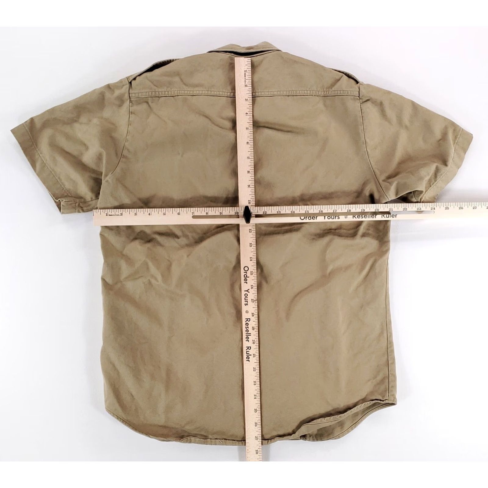 Vintage US Army VTG Khaki 1/4 Sleeve Button-Up Shirt Utility Short Sleeve Mens M Beige Military Shirt Mens M Size US M / EU 48-50 / 2 - 7 Thumbnail
