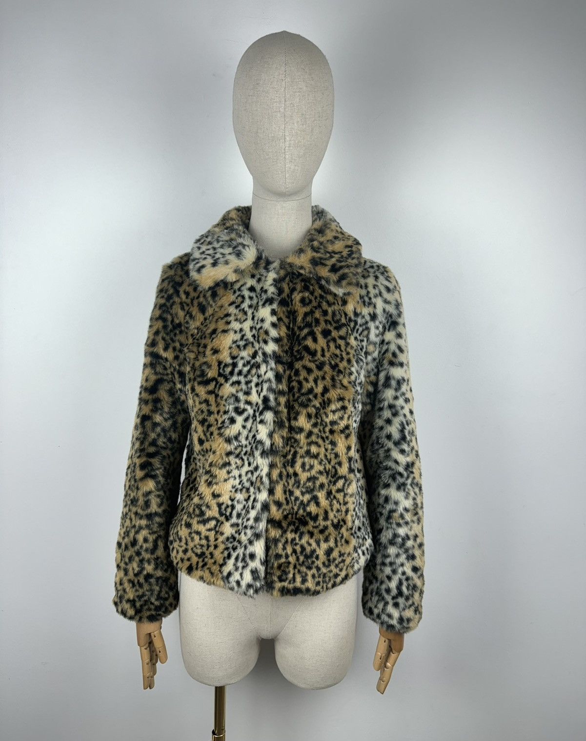 Japanese Brand × Vintage Redherring Leopard Faux Fur cropped coat Y2K size 10 Size L / US 10 / IT 46 - 2 Thumbnail