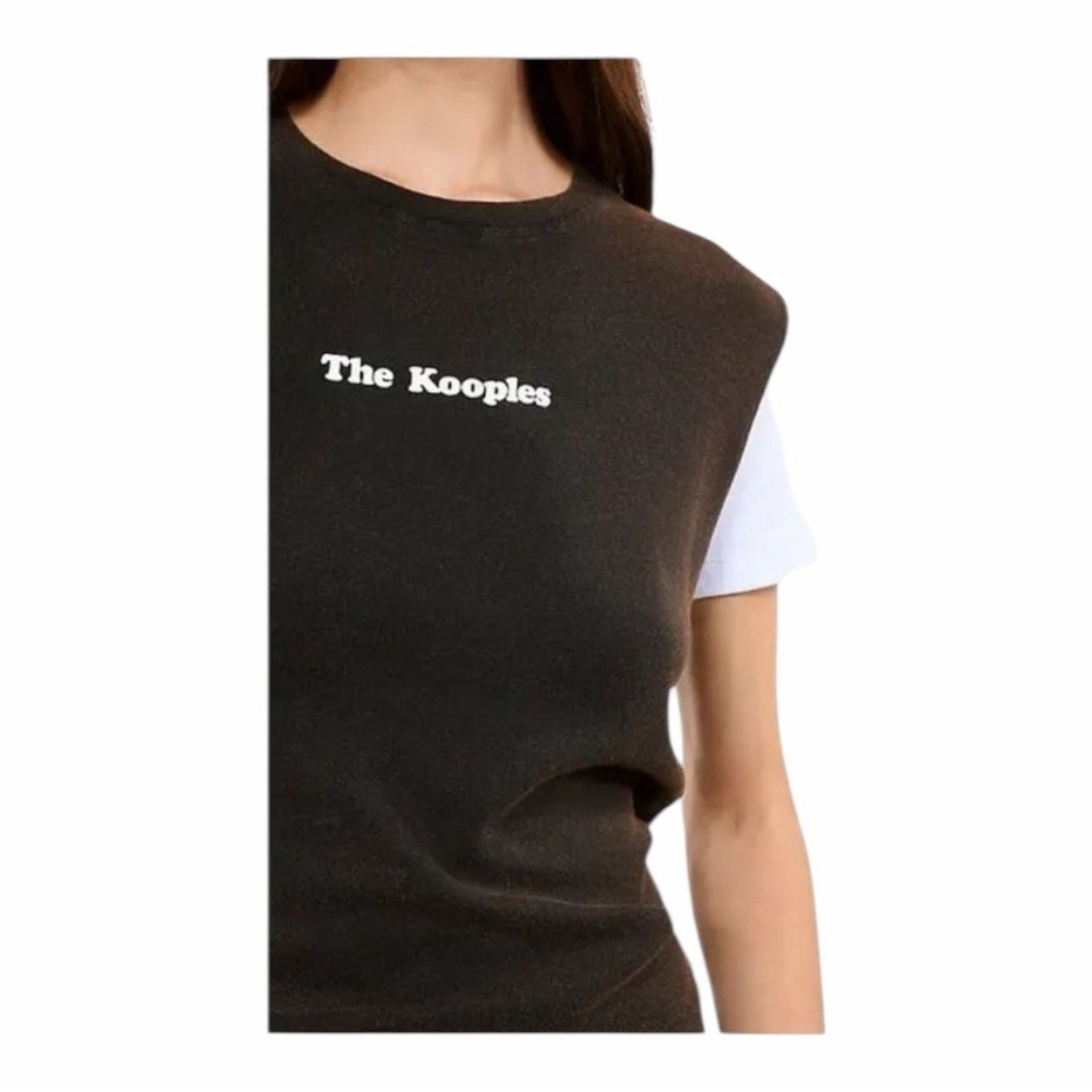 The Kooples The Kooples Logo T-Shirt Brown Cotton White S/S Size 1 NWT Size S / US 4 / IT 40 - 11 Thumbnail