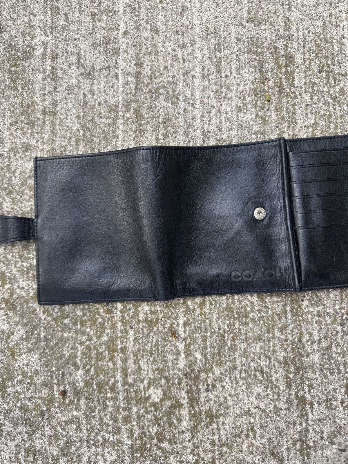 Coach vintage coach quad-fold genuine leather wallet - black Size ONE SIZE - 5 Thumbnail