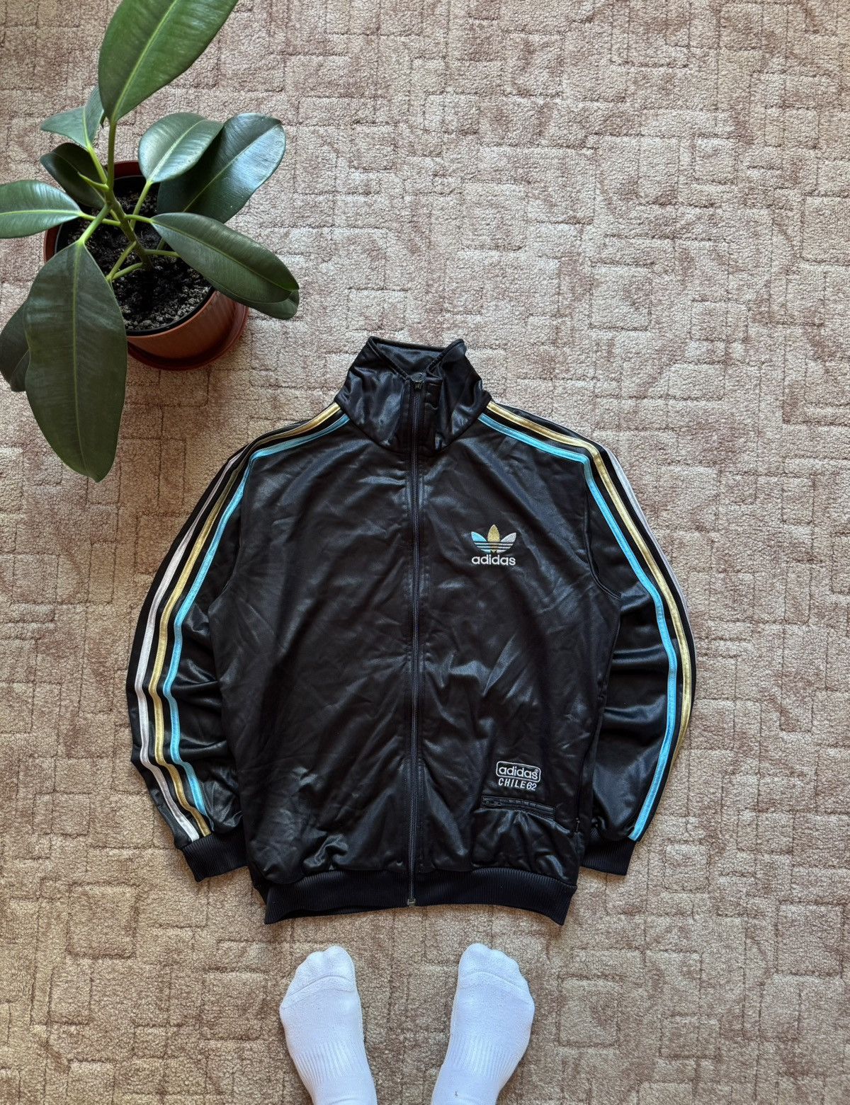 Adidas × Vintage Adidas Chile 62 vintage zip hood track jacket