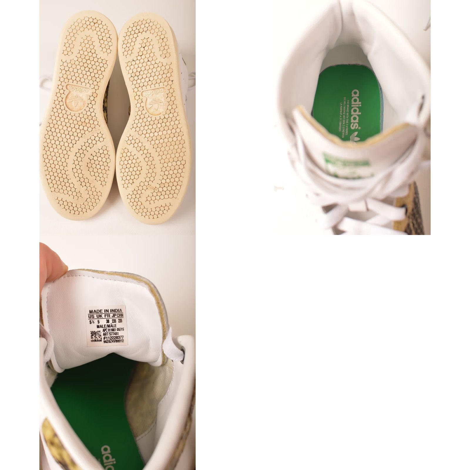 Adidas Adidas Stan Smith Mid Snakeskin Sneakers Trainers S77451 Size 38 Mens Leather White Size US 5 / EU 37 - 8 Thumbnail