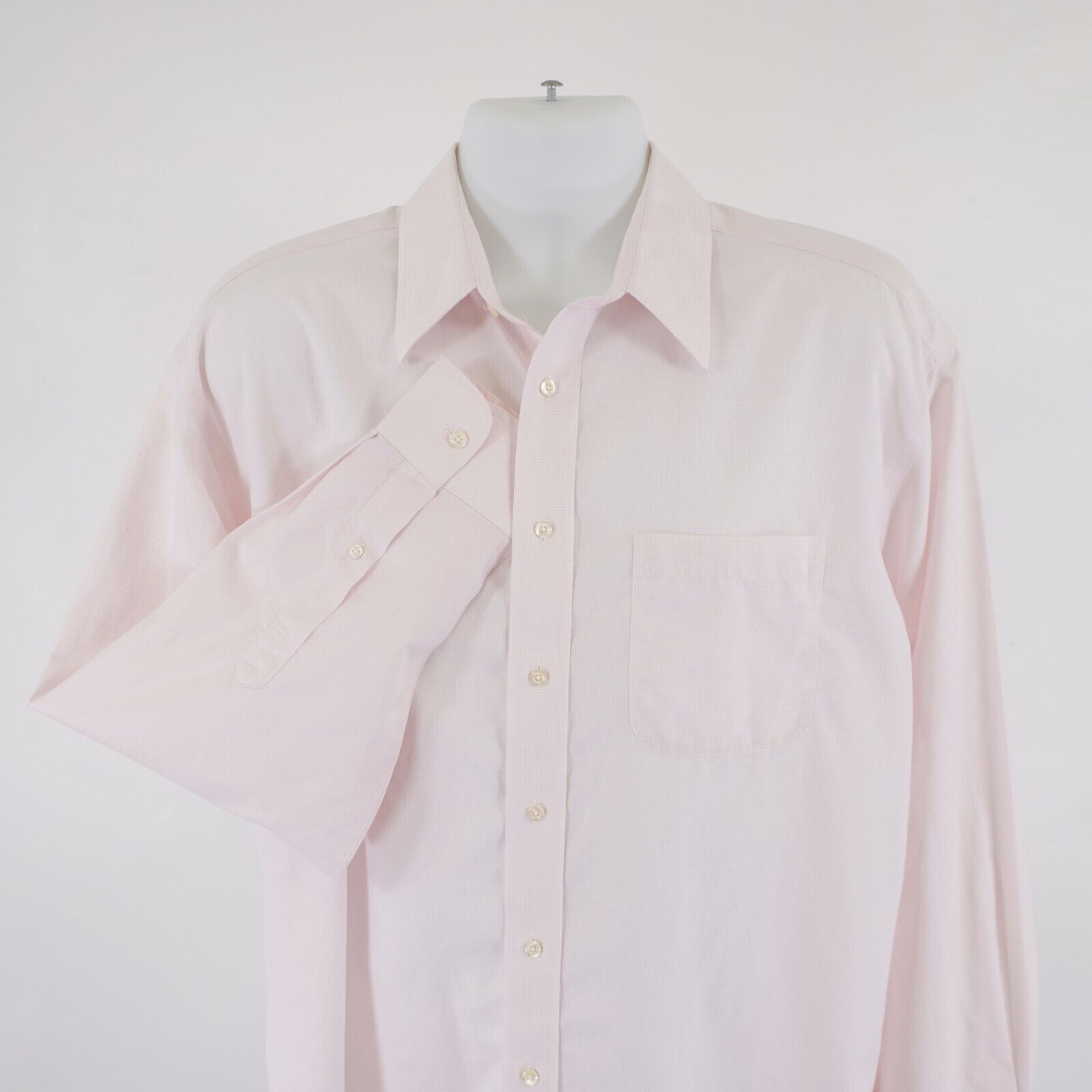 Jos. A. Bank Jos A Bank Stays Cool 16.5-35 Pink Plaid Collared Dress Shir Size US L / EU 52-54 / 3 - 1 Thumbnail