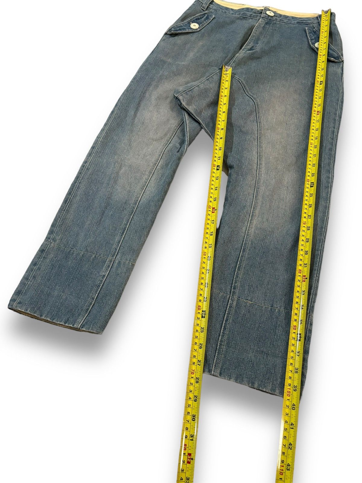 Other Y2K Japanese Rovtski Union Made Workwear Drop Crotch Jeans Size US 31 - 20 Thumbnail