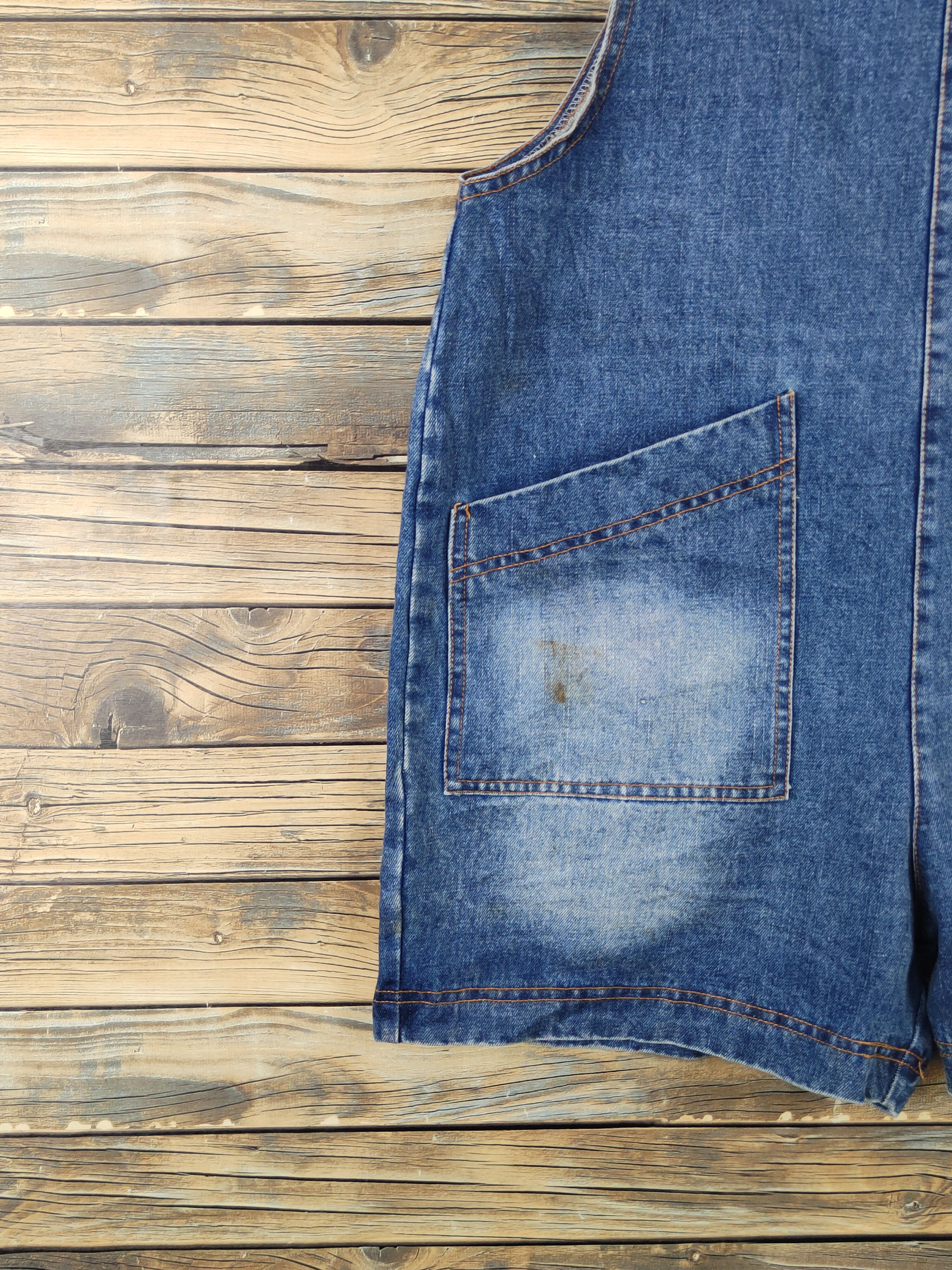 Japanese Brand × Vintage Vintage Nanawinner Blue Denim Shortall Jumpsuits Size 39" - 10 Thumbnail
