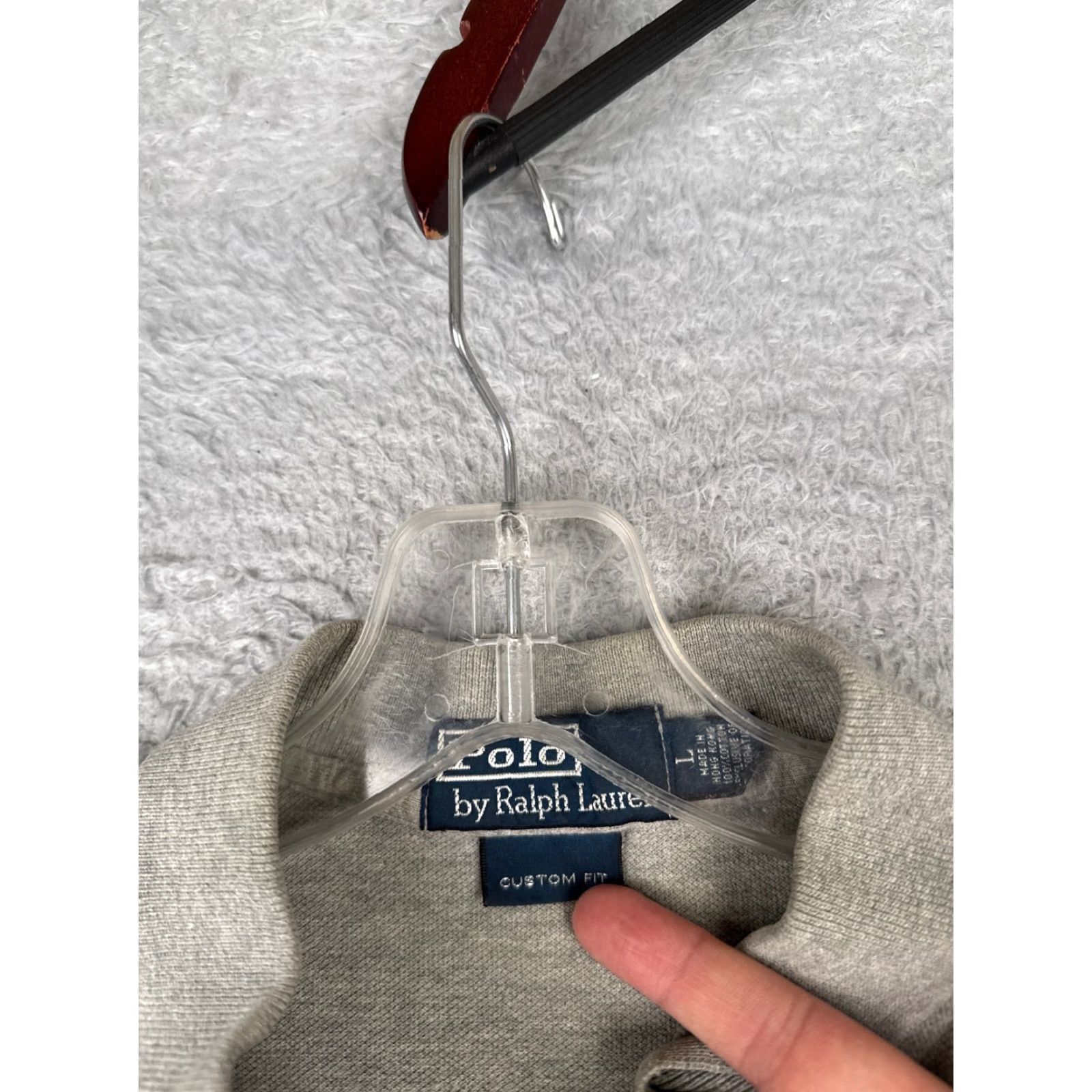 Ralph Lauren VINTAGE Ralph Lauren Polo Shirt Men L Gray Cotton Long Sleeve Regular Fit with Logo Embroidered - Sports, Classic, Designer, American Mens Size US L / EU 52-54 / 3 - 7 Thumbnail