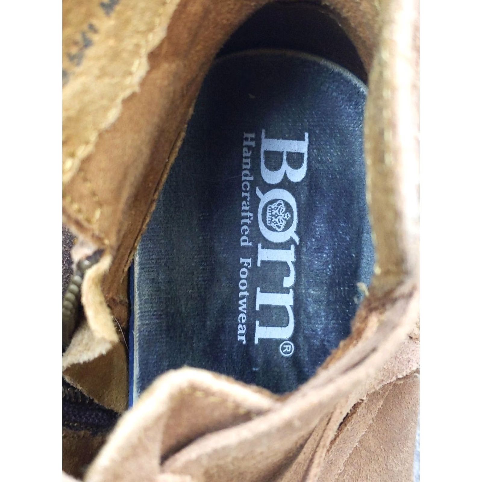 Born Born Boots Womens Size 9.5 41 Brown Suede Ankle Wrap Strap Zip Booties F55183 Size US 10 / IT 40 - 3 Thumbnail