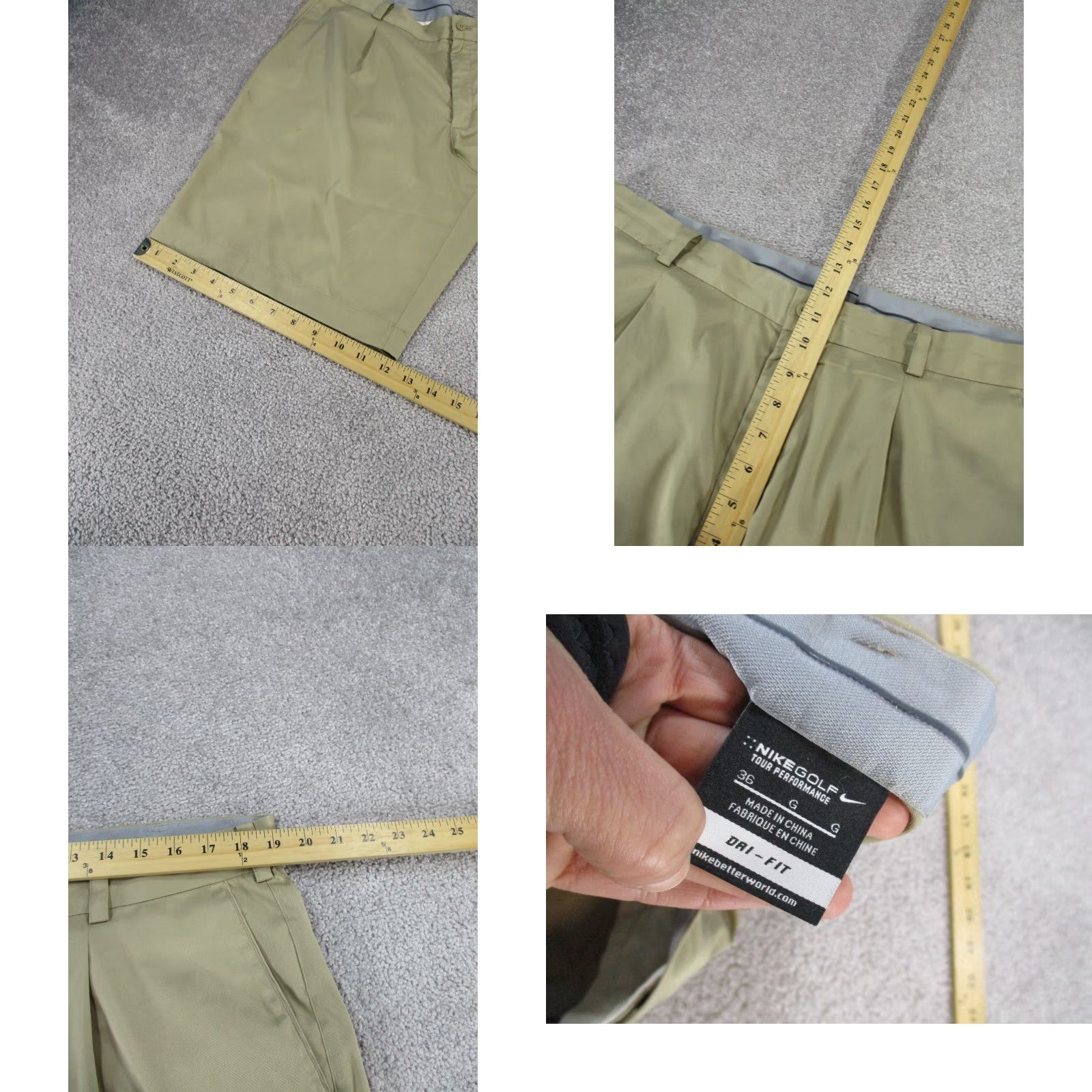 Nike Nike Golf Shorts Mens 36 Dri Fit Tour Performance Khaki Beige Lightweight Chino Casual, Travel, Workwear Beige Nike Mens 36 Short Size US 36 / EU 52 - 8 Thumbnail