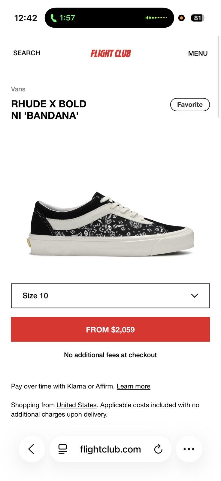 Rhude × Vans Rhude x Vans Bandana Marshmllw Size US 10.5 / EU 43-44 - 8 Thumbnail
