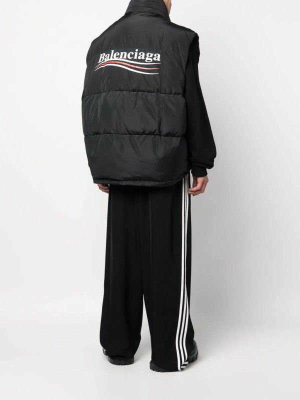 Balenciaga o1mt1gz0226 Political Campaign Cocoon Puffer Gilet In Black Size US XL / EU 56 / 4 - 4 Thumbnail