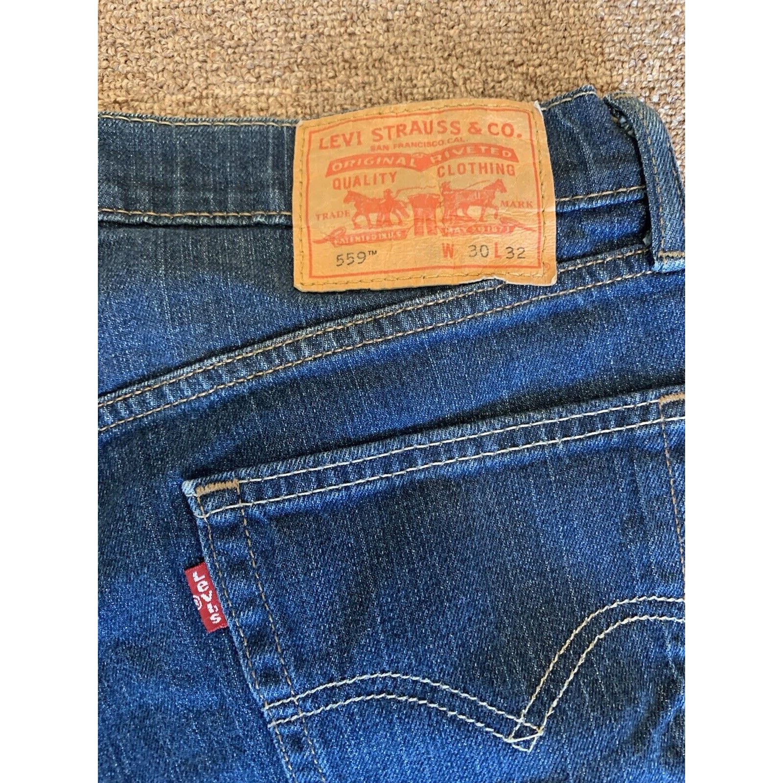 Levi's Levi's 559 Jeans Mens 30 X 32 Straight Fit Blue Jean Denim Size US 30 / EU 46 - 2 Thumbnail