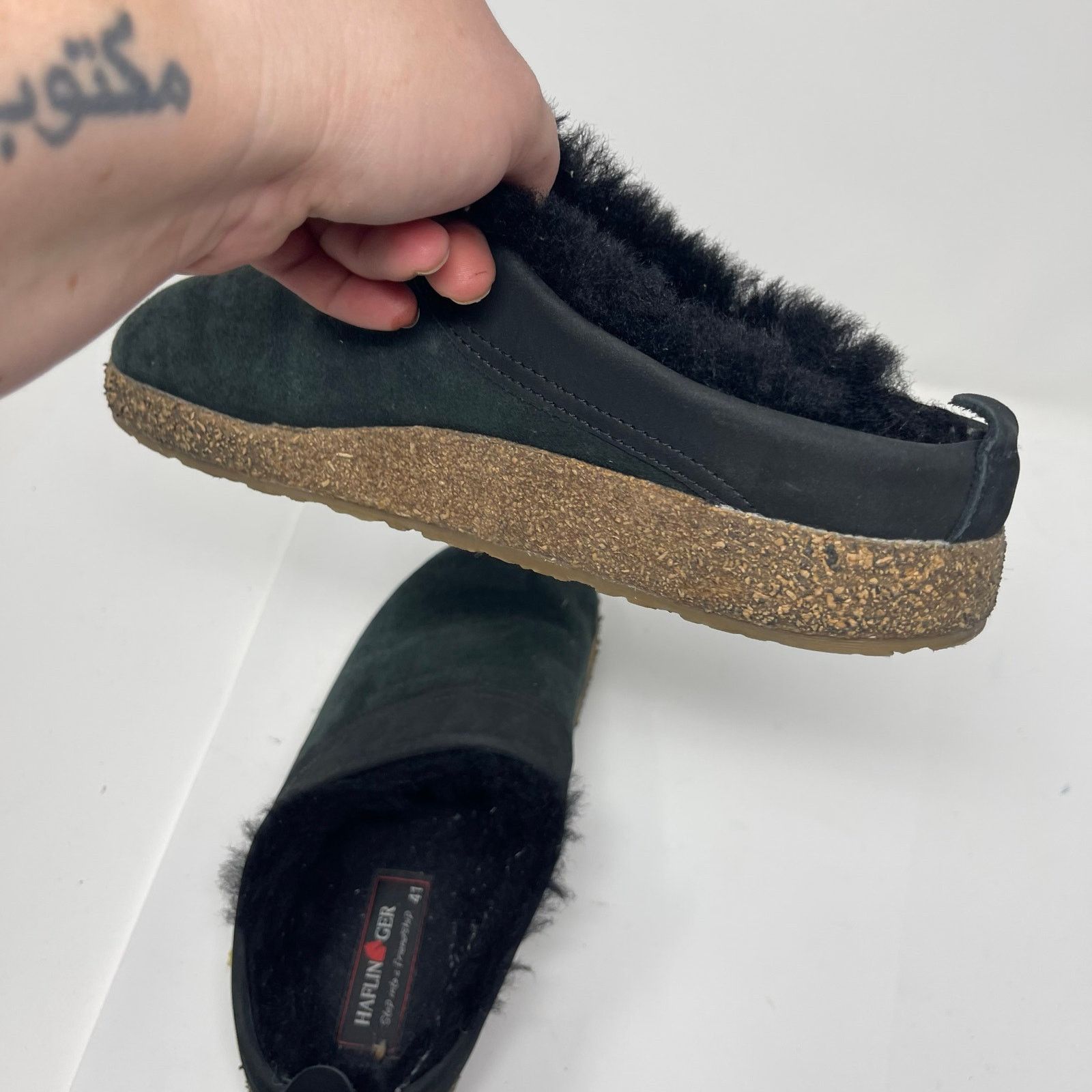 Other Haflinger Snowbird genuine shearling lined slides in Black Size US 10 / IT 40 - 8 Thumbnail