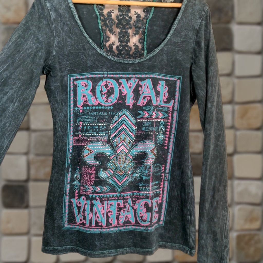 Vintage VINTAGE Daytrip Long Sleeve Shirt Women L Blue Fleur Dis Lis Y2K Casual Knit Cotton Blend Size L / US 10 / IT 46 - 1 Thumbnail
