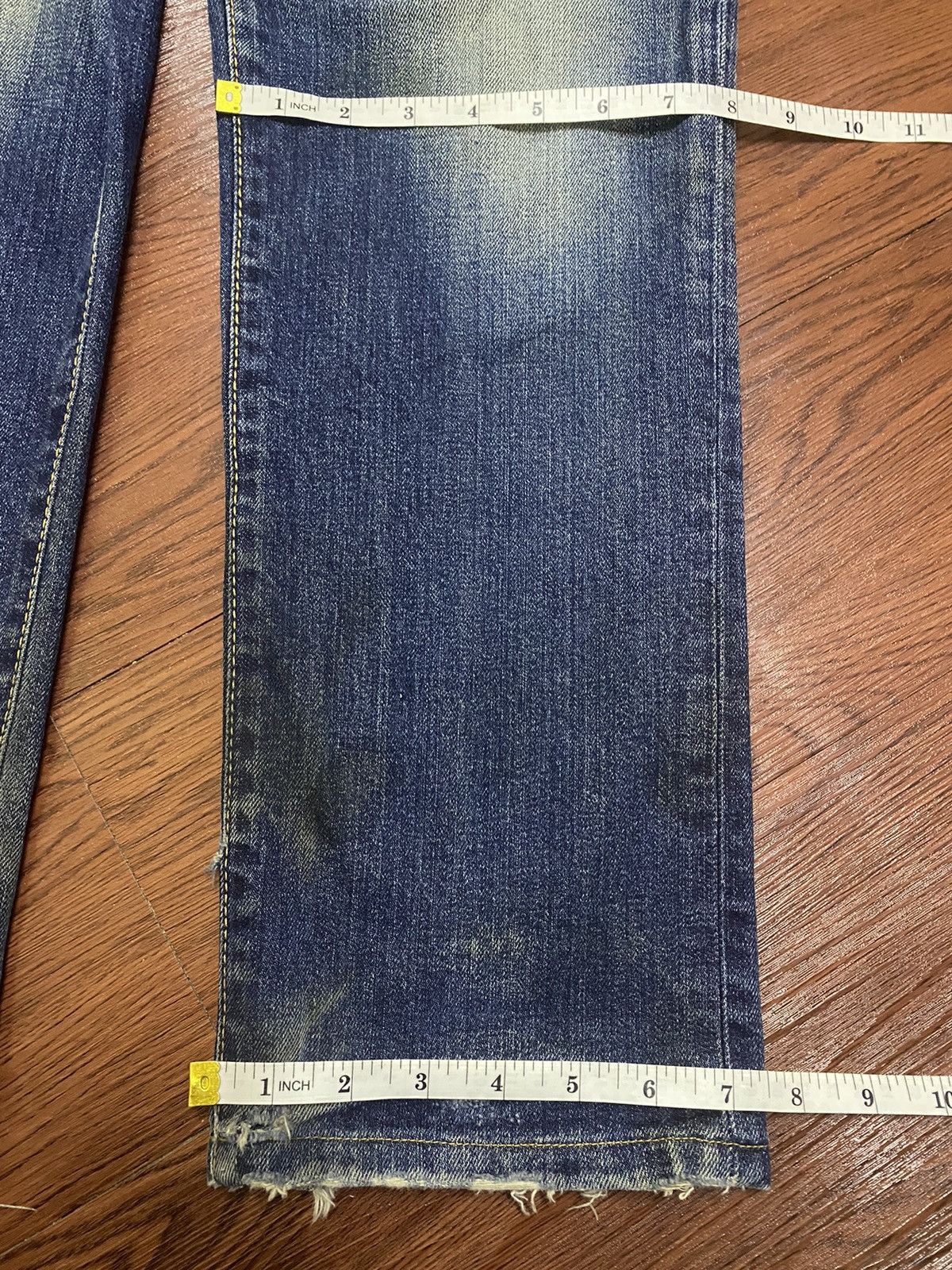 Japanese Brand Vintage Edwin503 Limited Blue Wash Distressed Loose Jeans Size US 31 - 18 Thumbnail