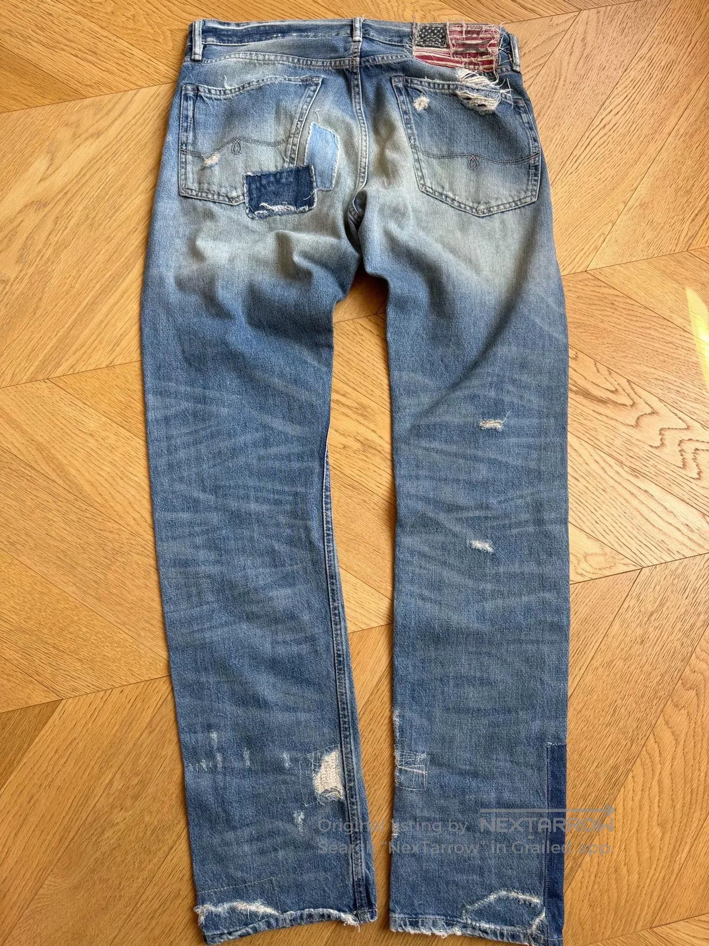 RLX Ralph Lauren Vintage Wash Patchwork Denim Jeans. Size US 32 / EU 48 - 5 Thumbnail