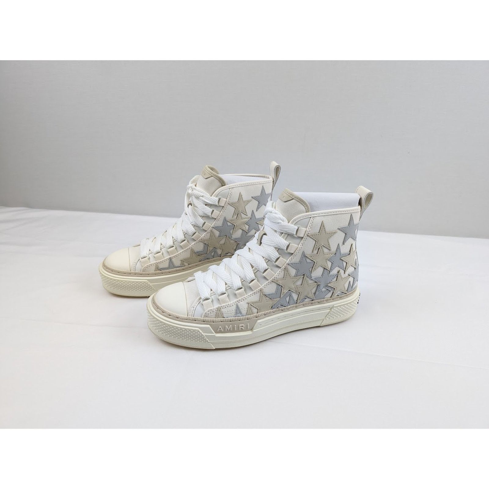 Amiri o1rshd1 Q:2 / Stars Court High-Top Sneakers in Grey / White Size US 11 / EU 44 - 17 Thumbnail