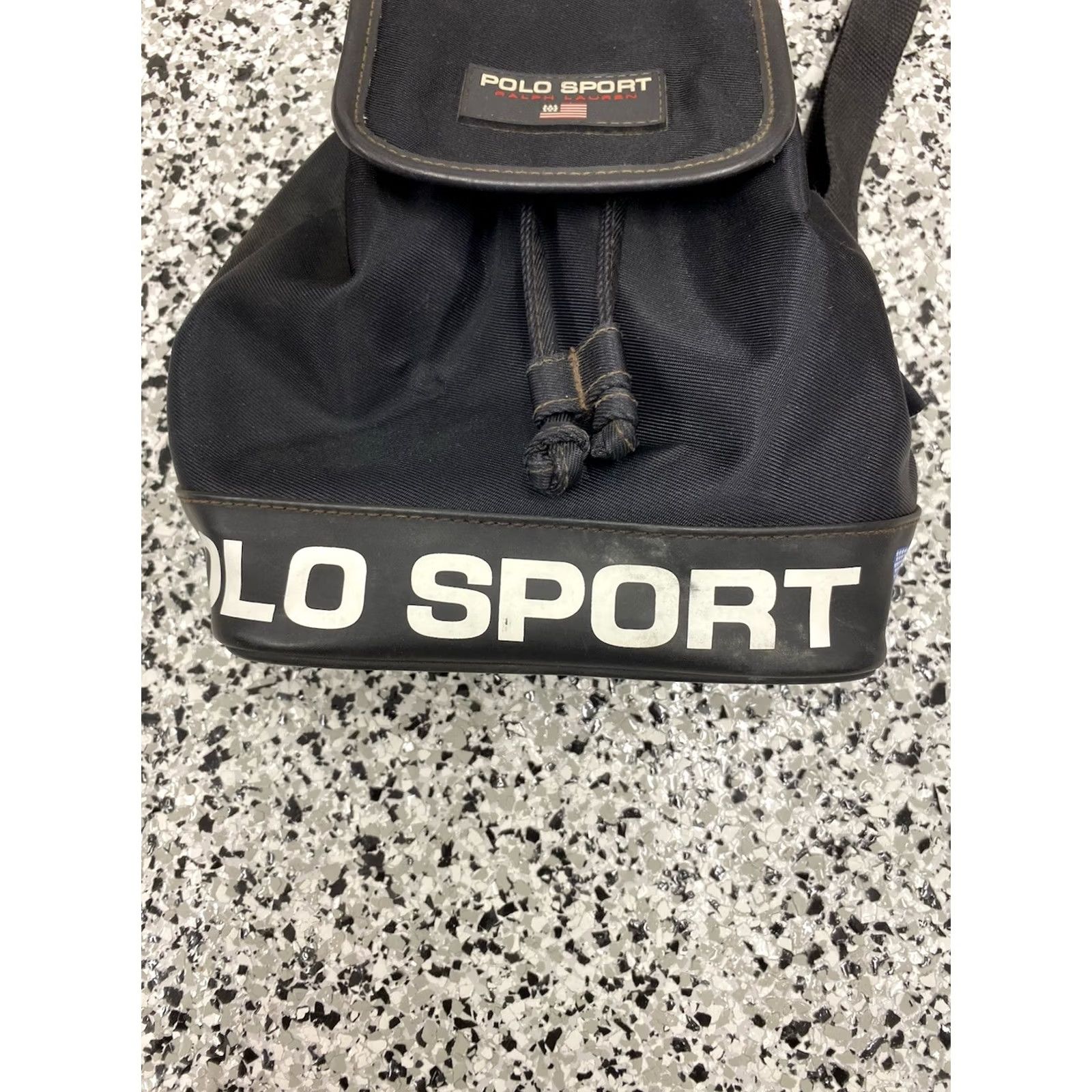 Vintage VINTAGE Polo Sport Ralph Lauren Black Bucket Backpack Bag Handbag Purse Size ONE SIZE - 2 Thumbnail
