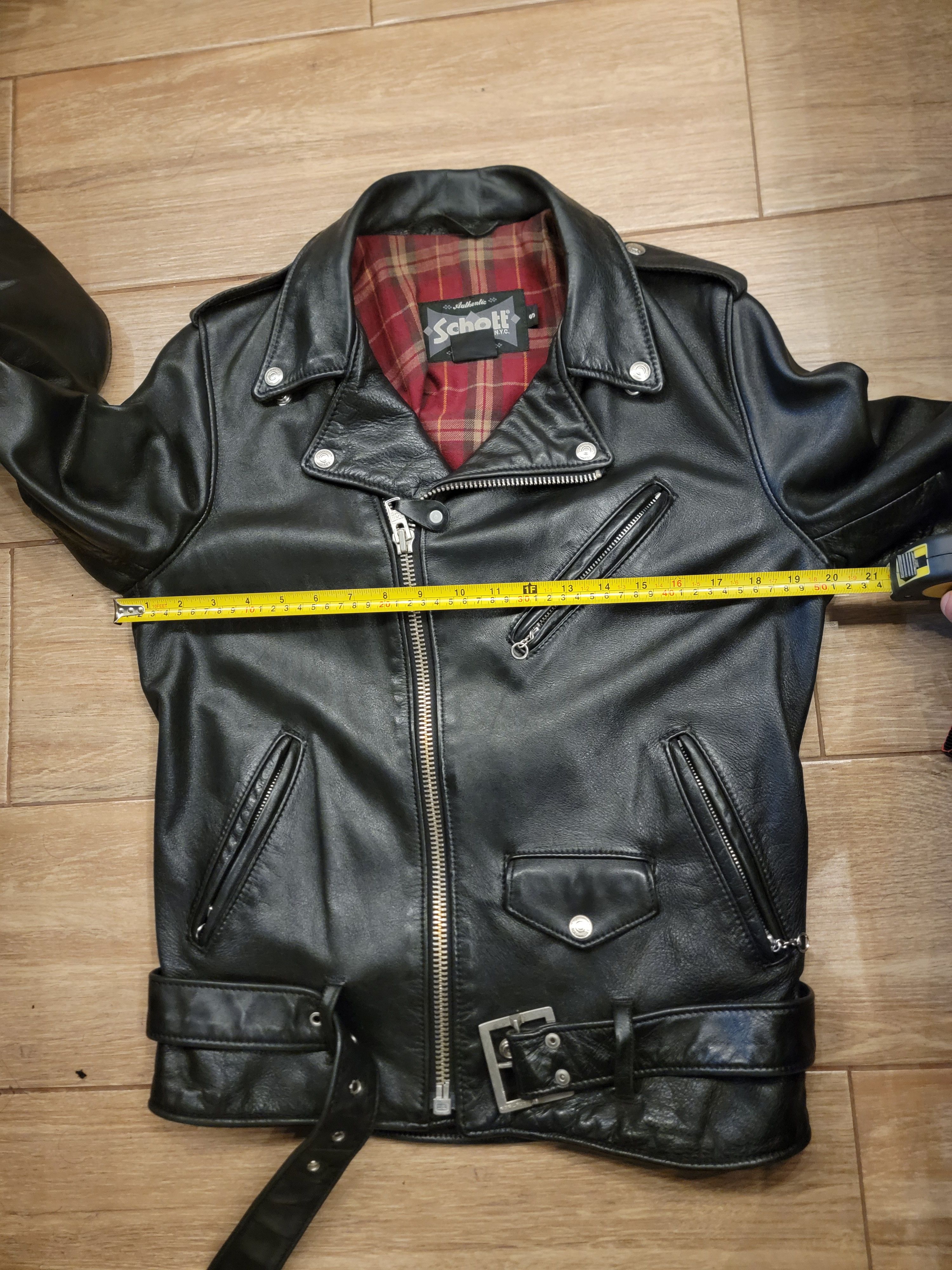 Schott Leather Jacket Men Vintage Schott Bros Jacket Size 44 US