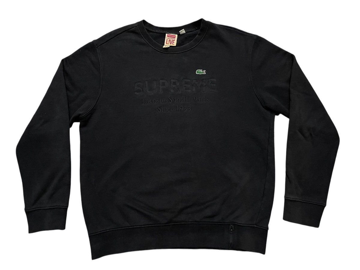 Pre-owned Lacoste Supreme X  Sweatshirt Embroidered Logo Discoloured