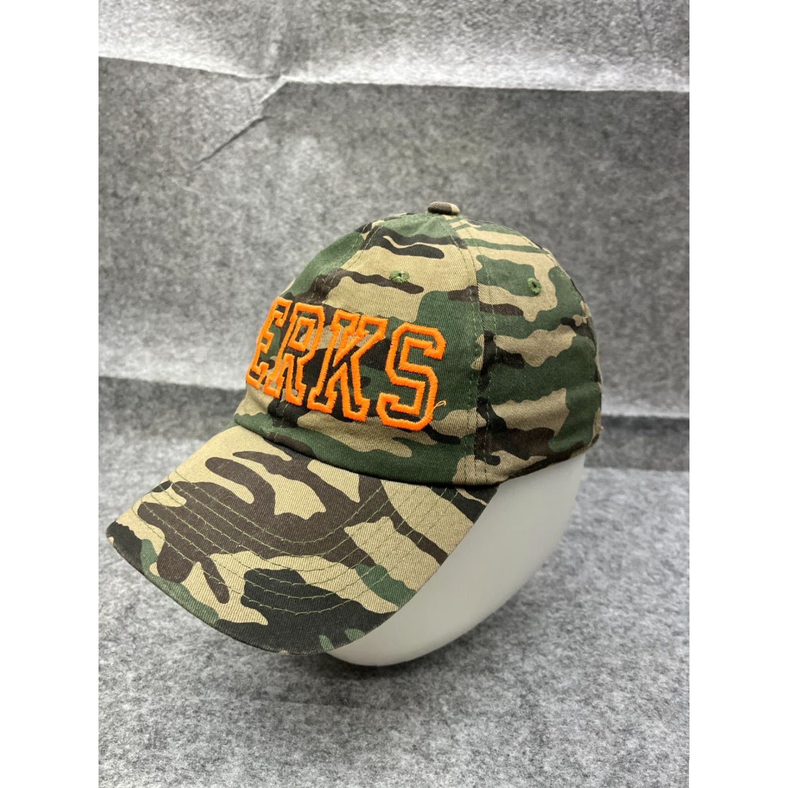 Vintage Ethos Hat Cap Adjustable One Size Orange Green Camo 100% Cotton Men Baseball Cap Size ONE SIZE - 4 Thumbnail